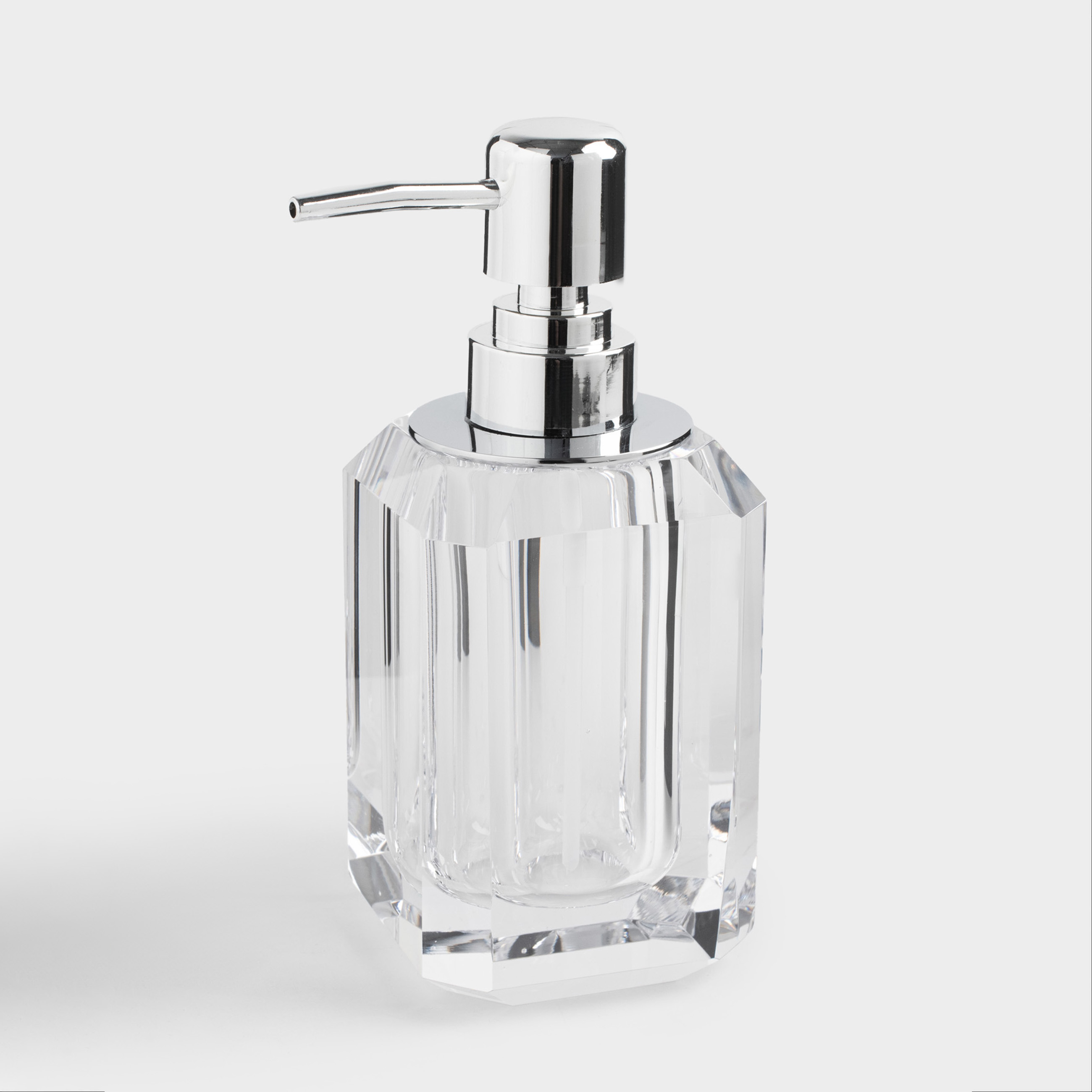 Сұйық сабынға арналған диспенсер, 200 мл, шыны/металл, Қырлар, Shower Crystal Glance, image-0