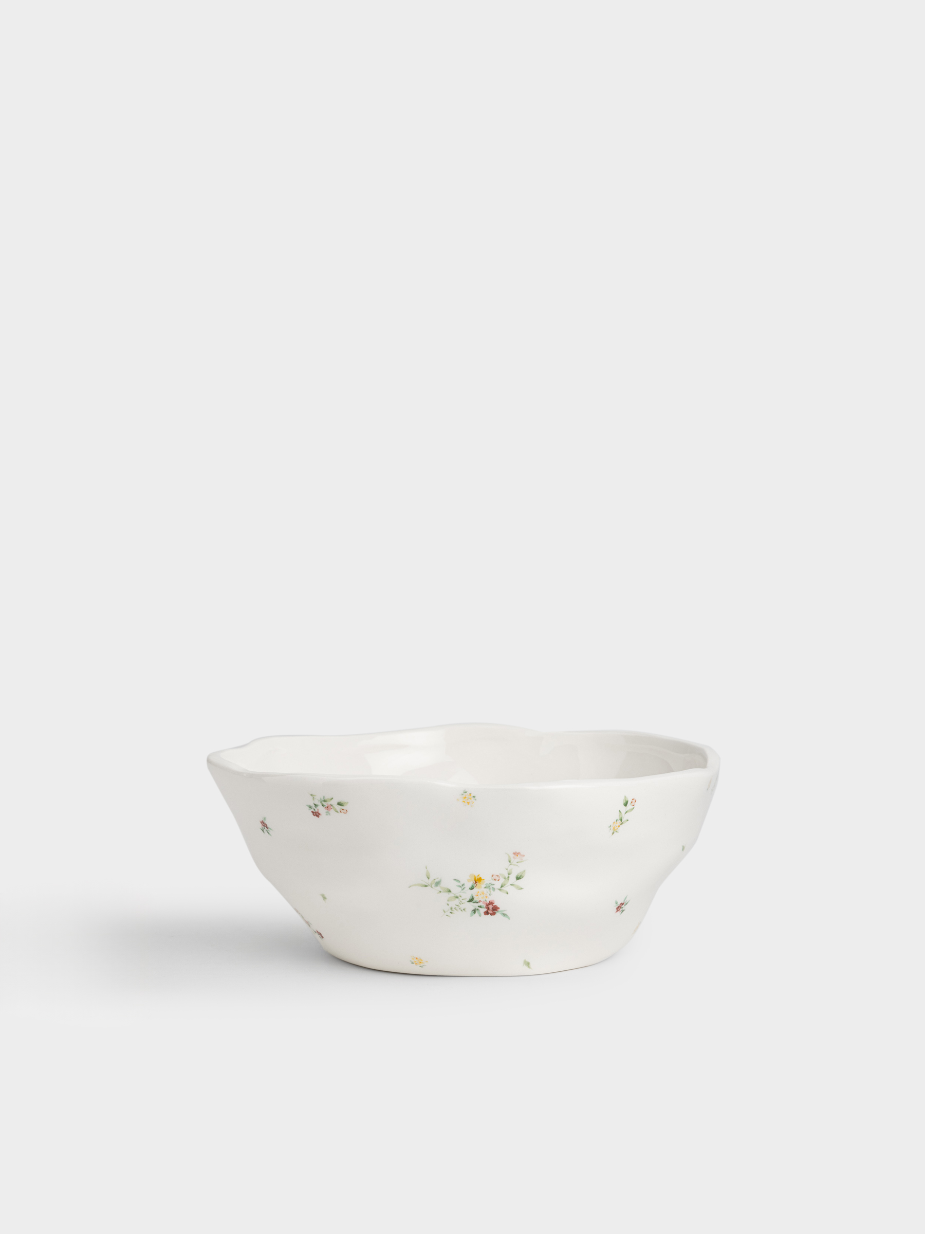 Салатник, 21х8 см, 1,4 л, керамика D, молочный, Цветы, El flower, image-1