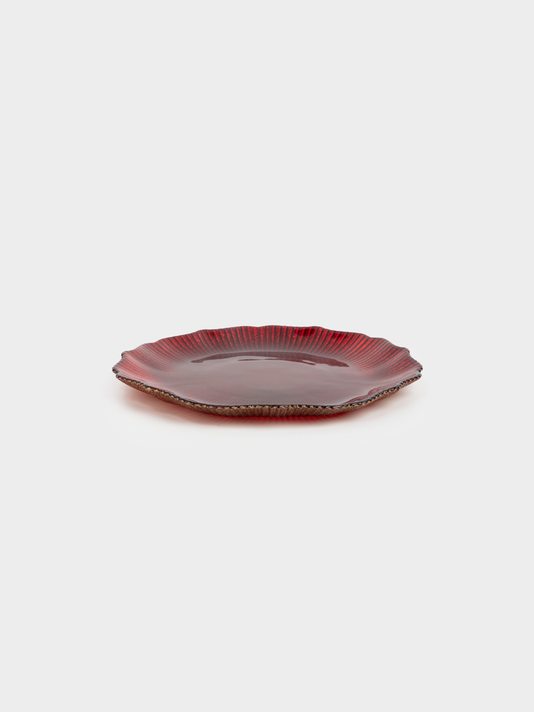 Түскі ас тәрелкесі, 28 см, шыны Р, қызыл, Ribby color, image-2