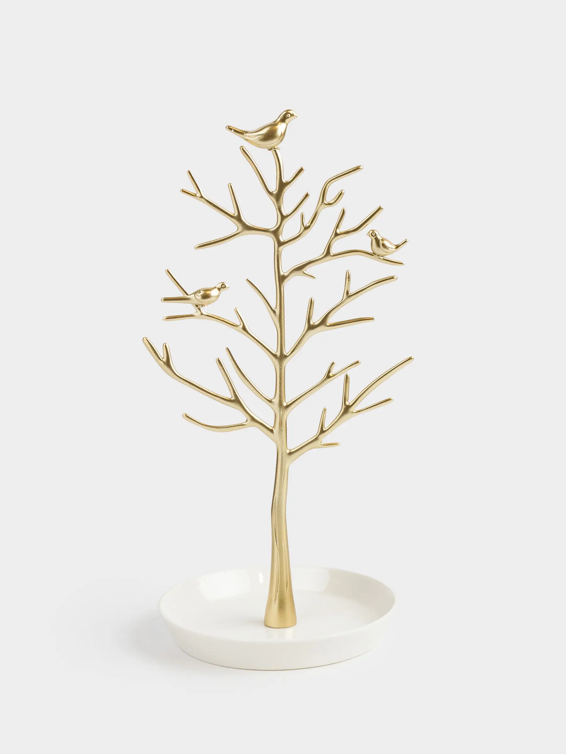 Зергерлік бұйымдар ұстағышы, 30 см, металл, алтын, Құстары бар ағаш, Magic tree, image-0