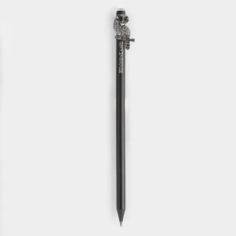 Карандаш, 18 см, чернографитный, с фигуркой, черный, Сова, Draw figure