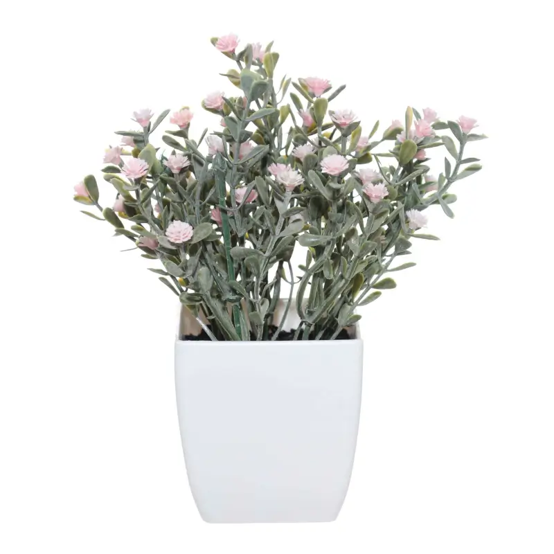 Растение искусственное, 17 см, в горшке, пластик/металл, Розовые цветы, Pot garden ,image-0