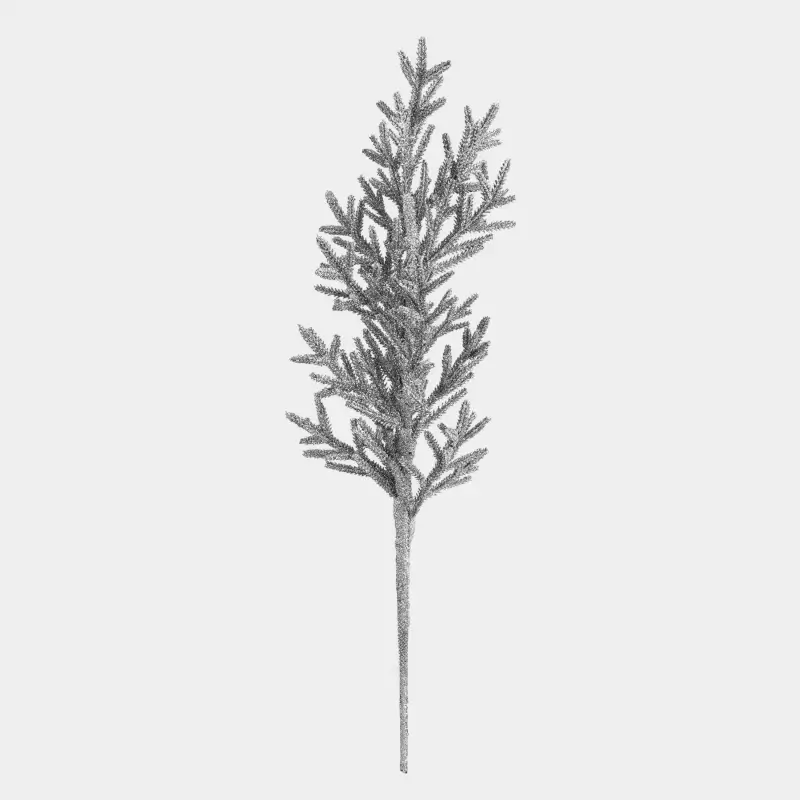 Ветка декоративная, 59 см, с подсветкой, пластик, серебристая, Хвоя, Sparkle decor ,image-0
