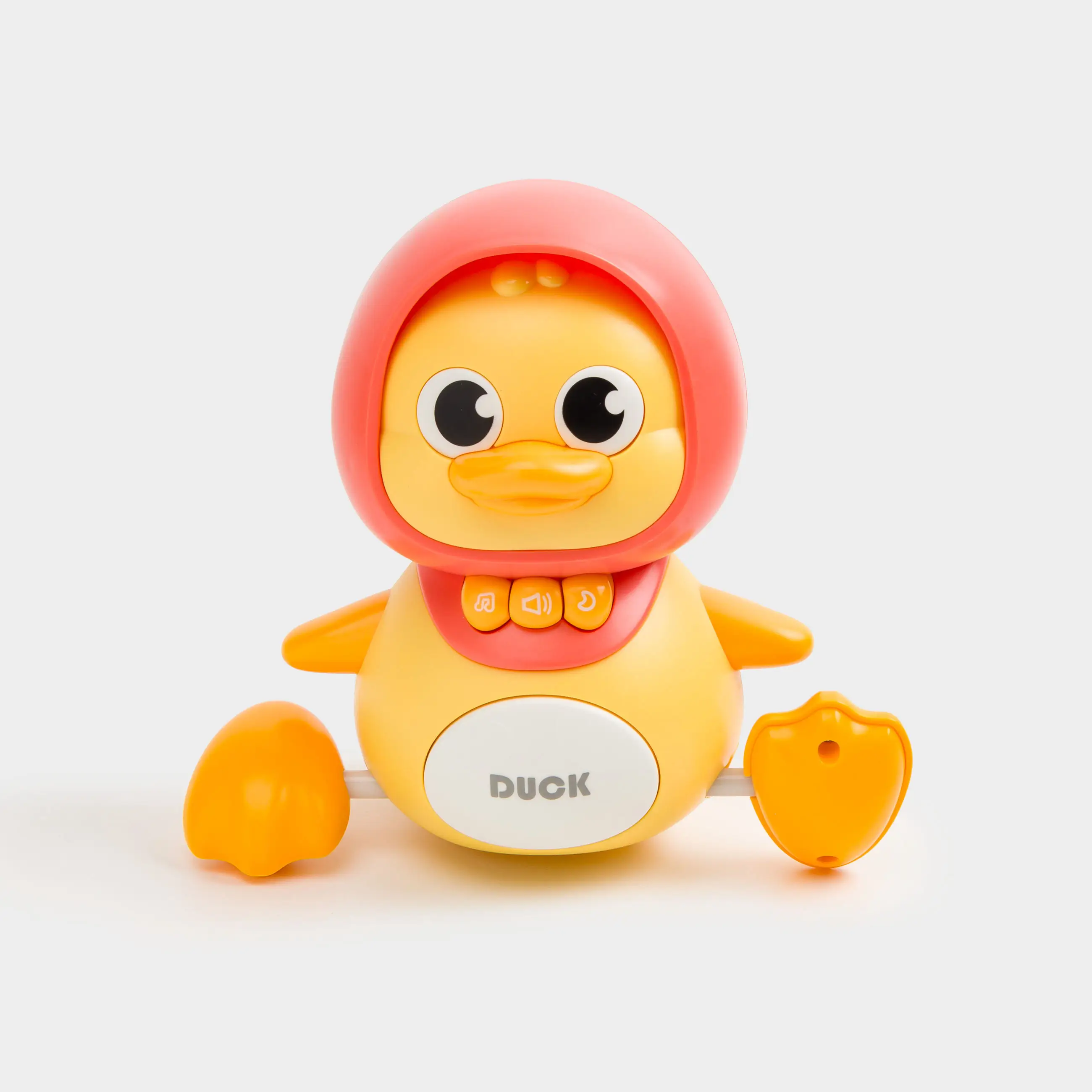 Игрушка развивающая, магнитная, 14 см, музыкальная, с подсветкой, пластик, желтая, Утка, Duck yellow, image-0