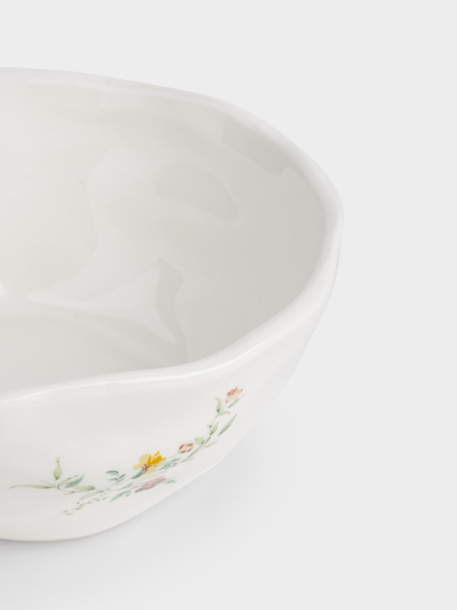 Кесе, 14х6 см, 500 мл, керамика, сүт түстес, Гүлдер, El flower, image-3