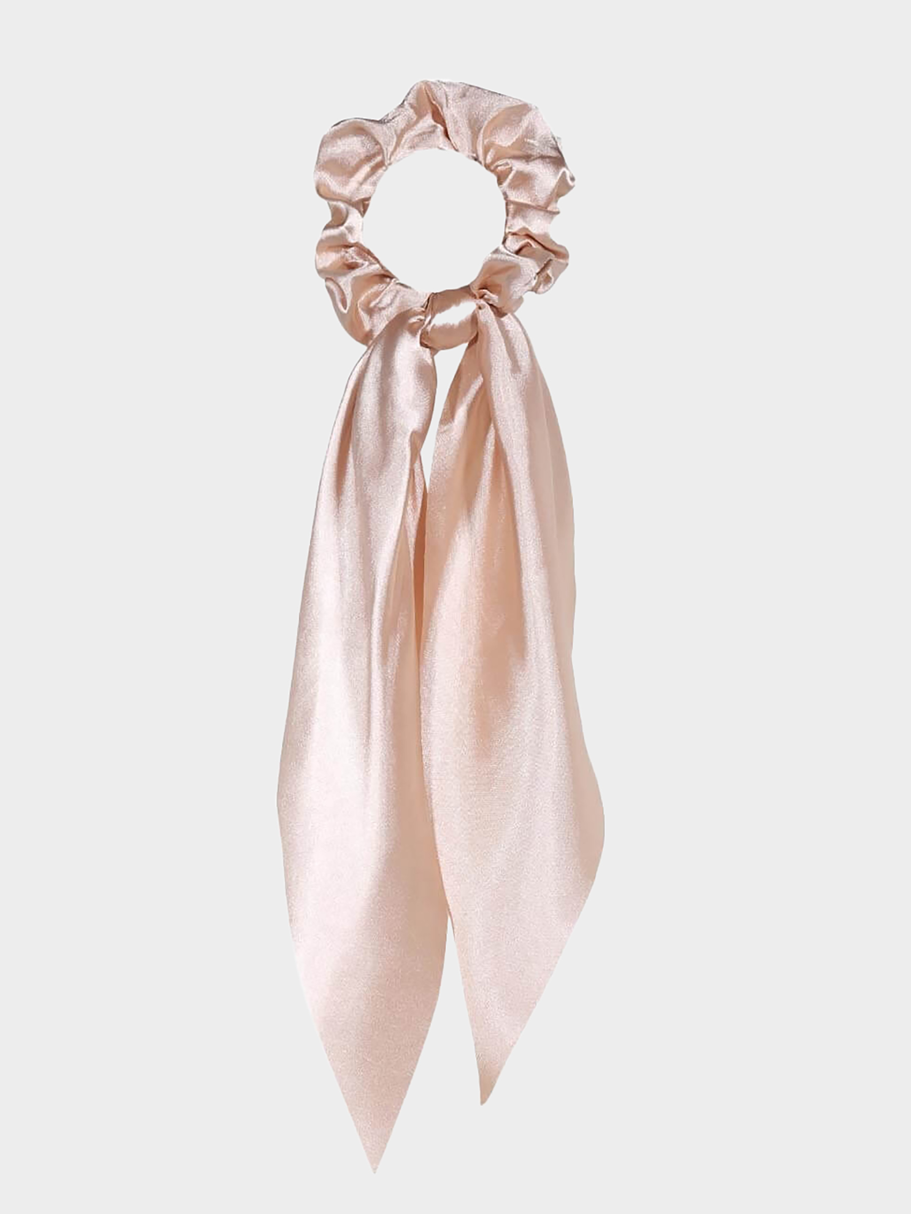 Резинка для волос, 25 см, с лентой, сатин, бежевая, Silk, image-0
