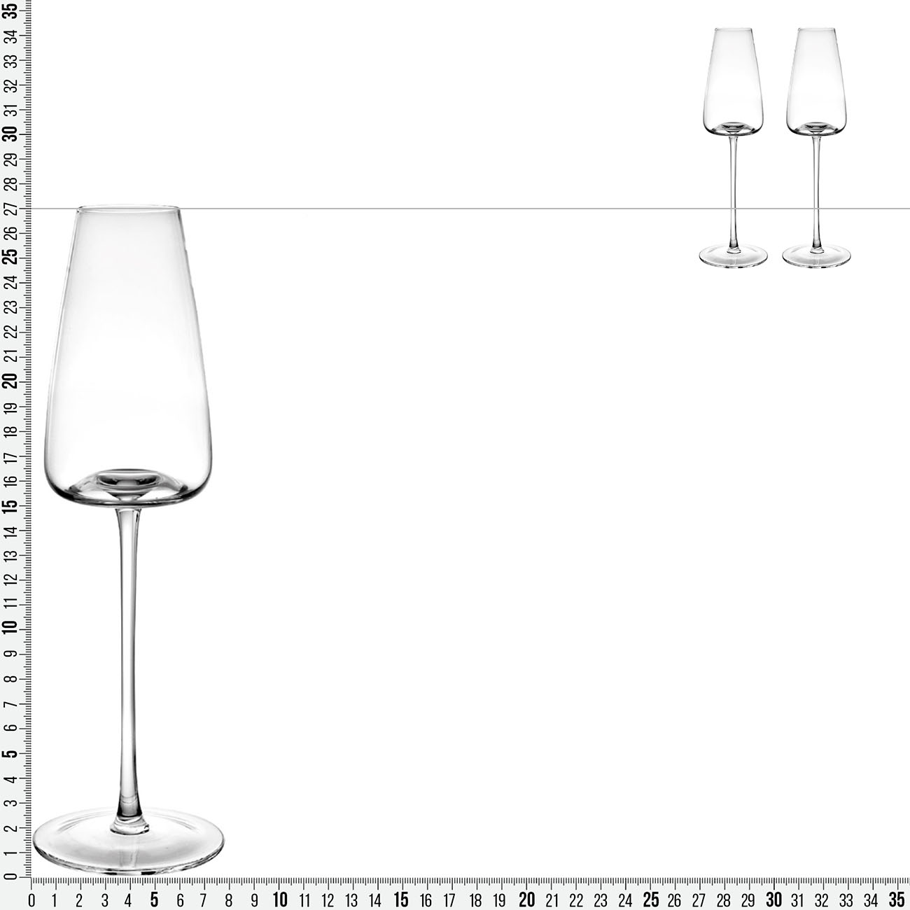 Шампан бокалы, 270 мл, 2 дана, шыны, Sorento изображение № 7