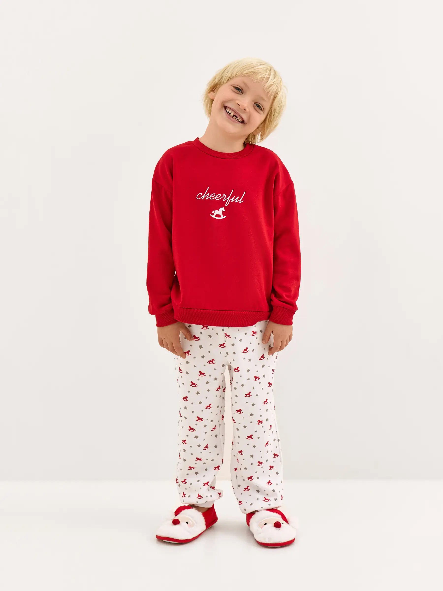 Комплект детский, домашний, р. 104 см, полиэстер/вискоза, красно-белый, Jodie-k, image-0