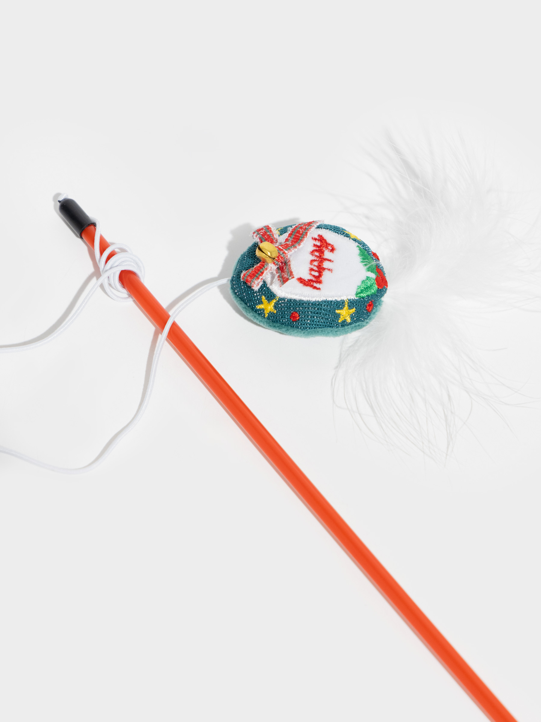 Мысықтарға арналған қармақ ойыншық, 90 см, қоңырауы бар, пластик/полиэстер, Тышқан, Christmas pet, image-1