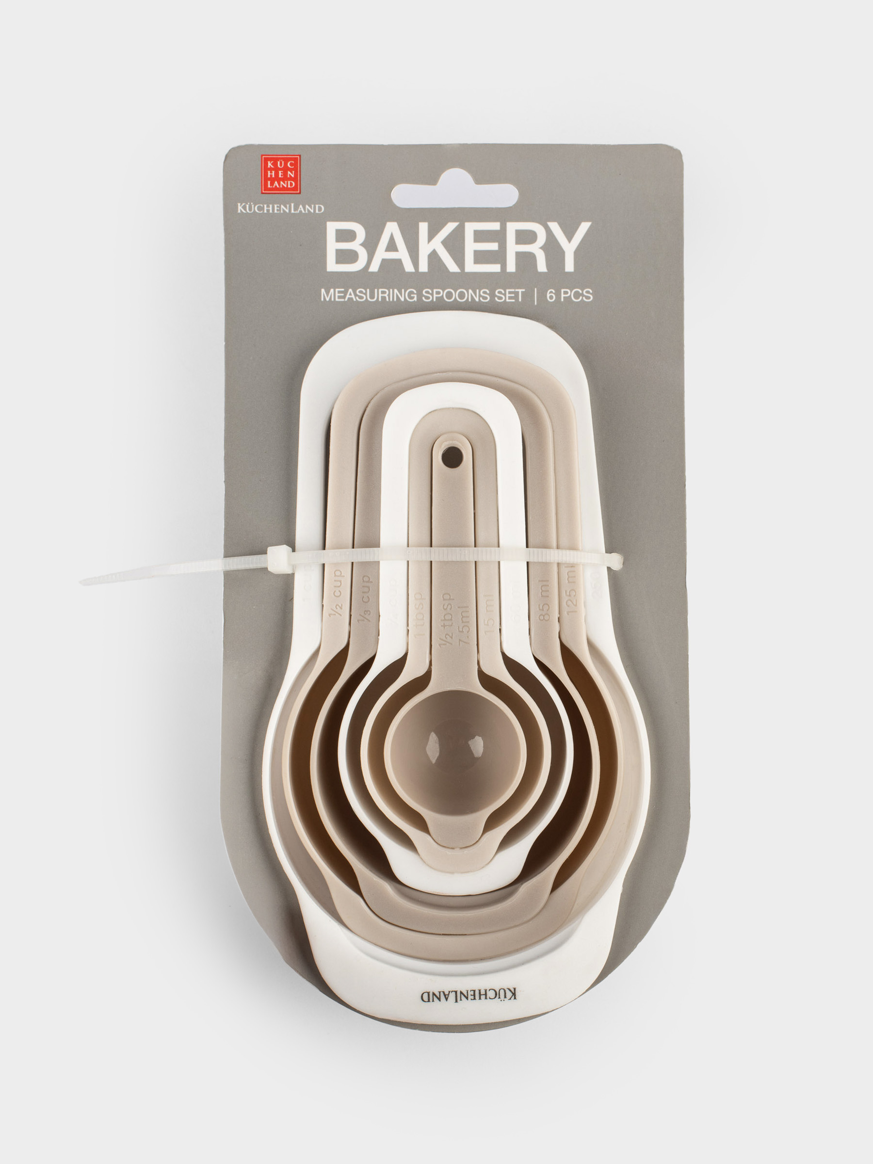 Өлшеуіш қасықтар жиынтығы, 6 дана, пластик, бежевый-Крем, Bakery, image-8