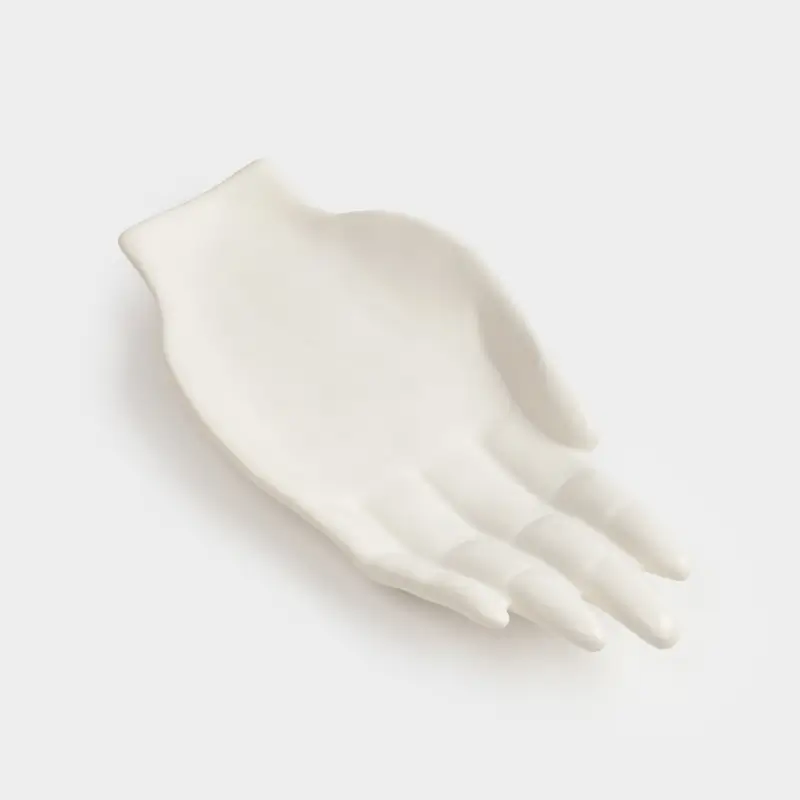 Блюдо декоративное, 24х11 см, керамика, белое, Ладонь, Hand ,image-0