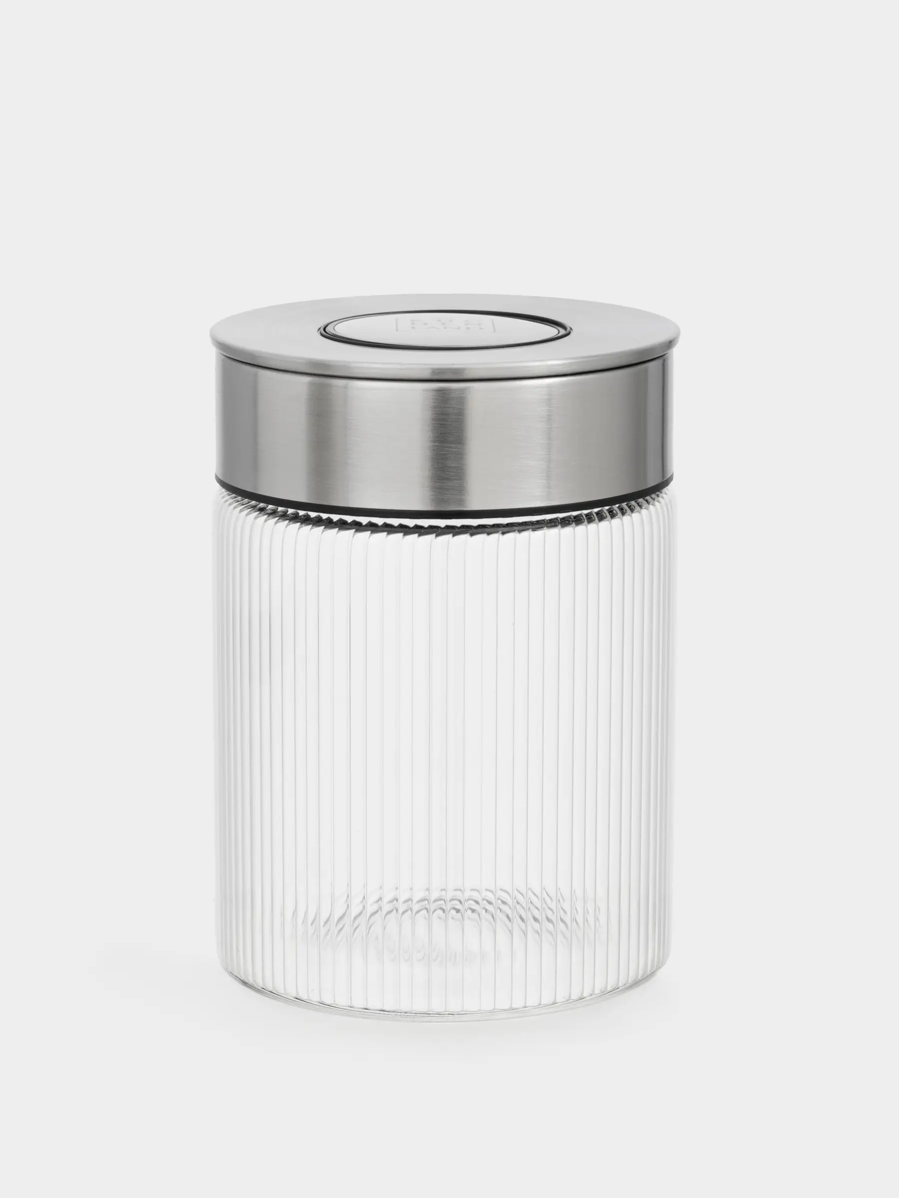 Банка для сыпучих продуктов, 700 мл, с вакуумной крышкой, стекло Б/сталь, Ribby steel