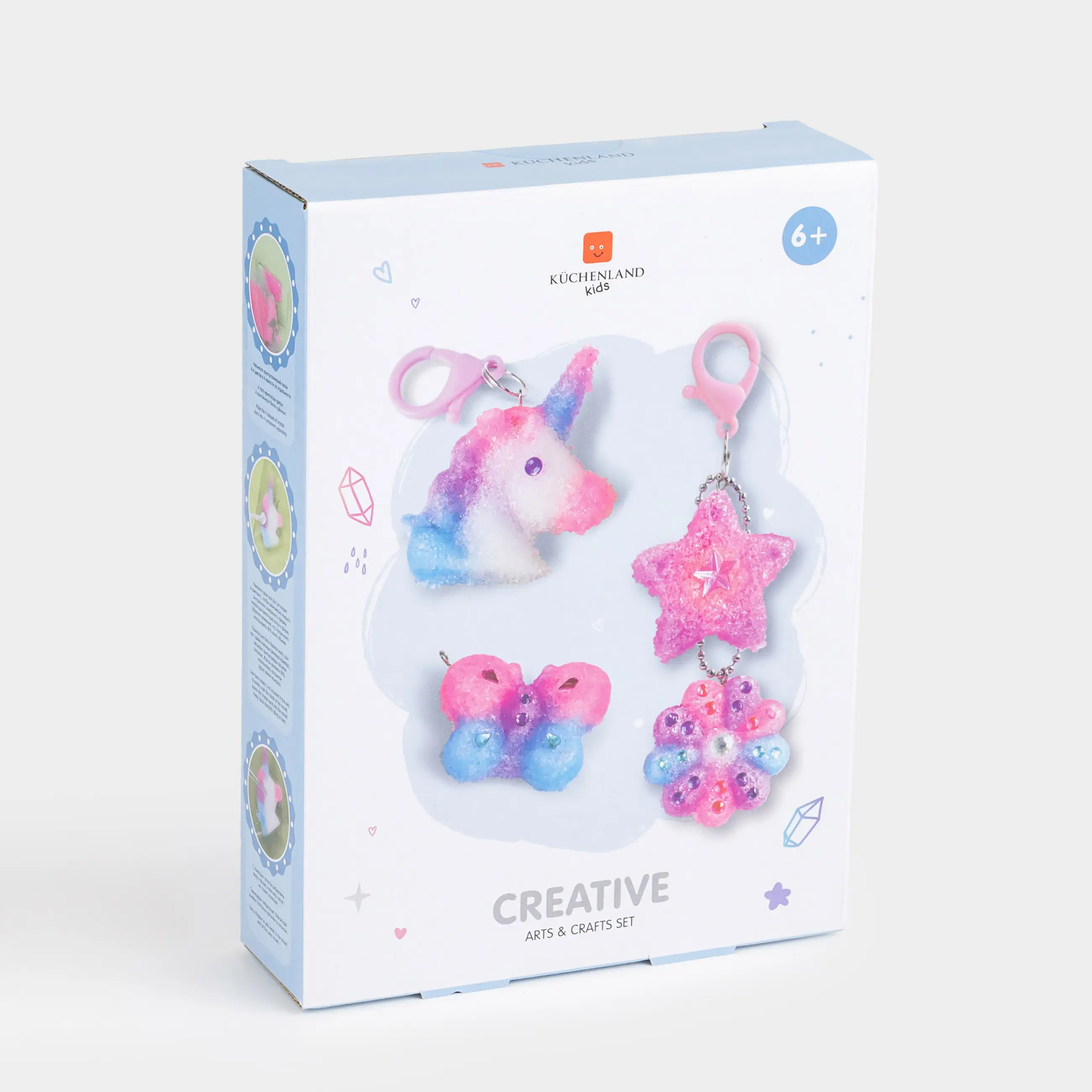 Набор для творчества, 4 пр, кварцевая живопись, гипс, Брелоки, Creative