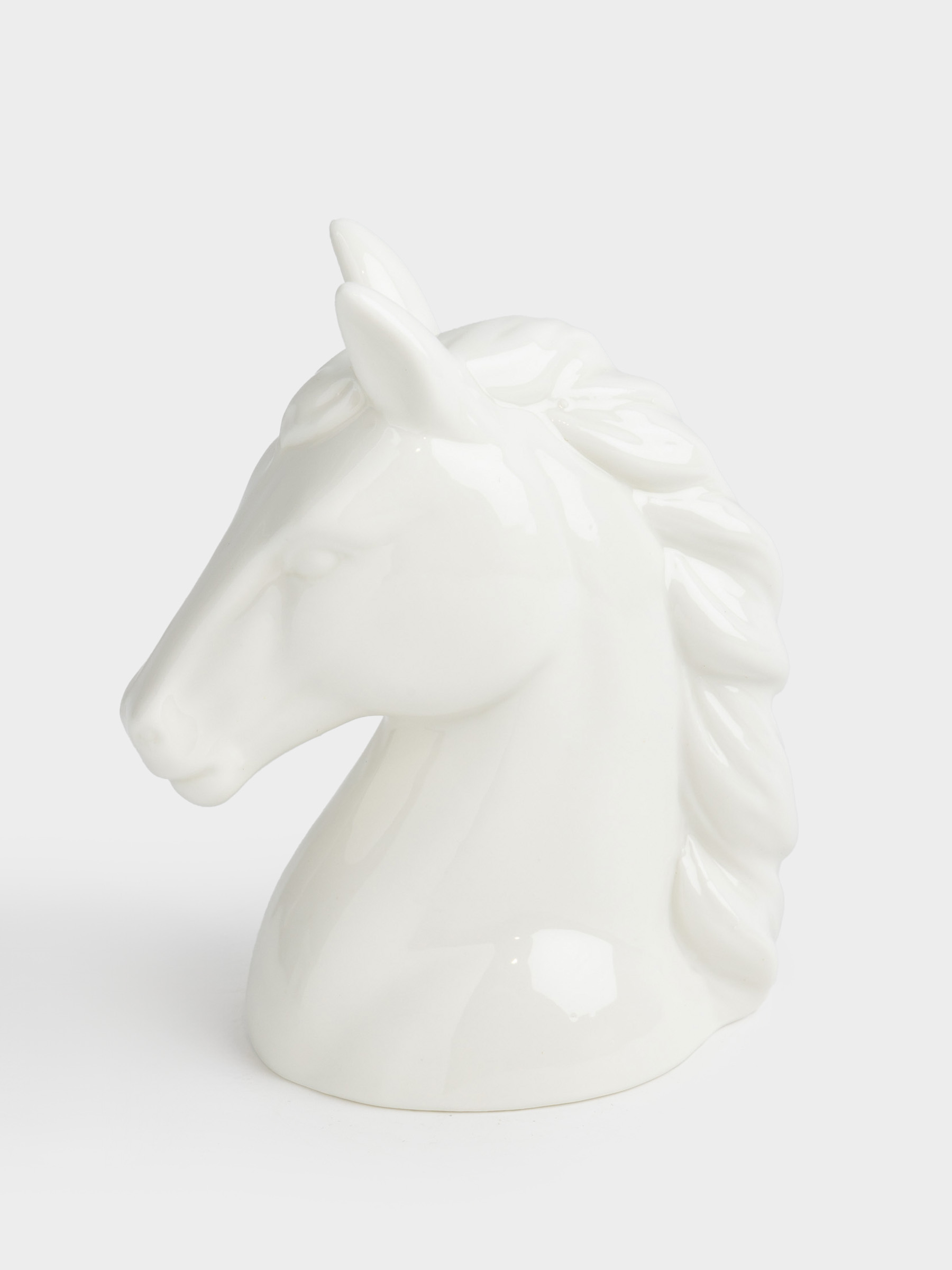 Светильник декоративный, 12 см, фарфор P, молочный, Голова лошади, Horse milky, image-2