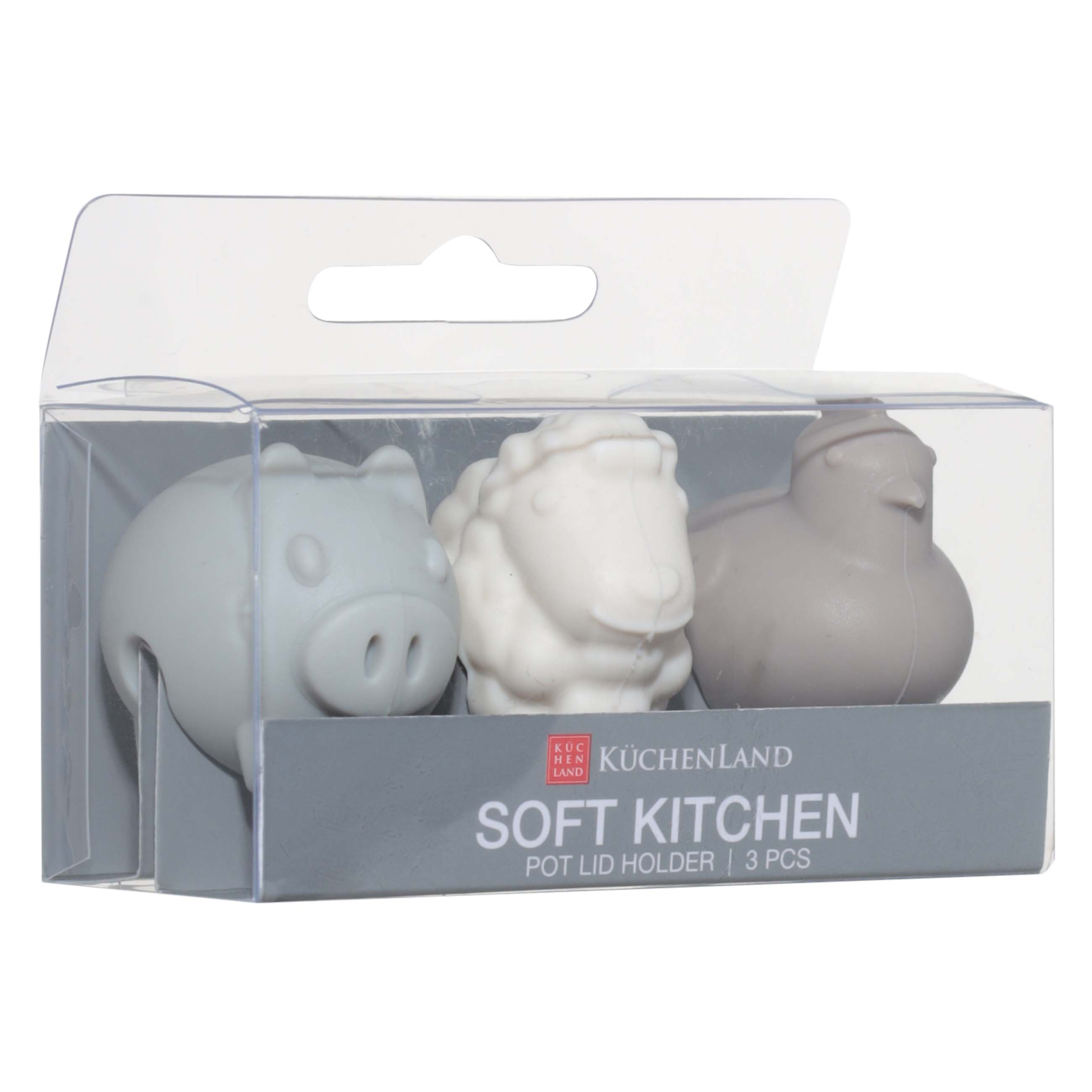 Держатель для крышки кастрюли, 3 шт, силикон, микс, Животные, Soft kitchen, image-2
