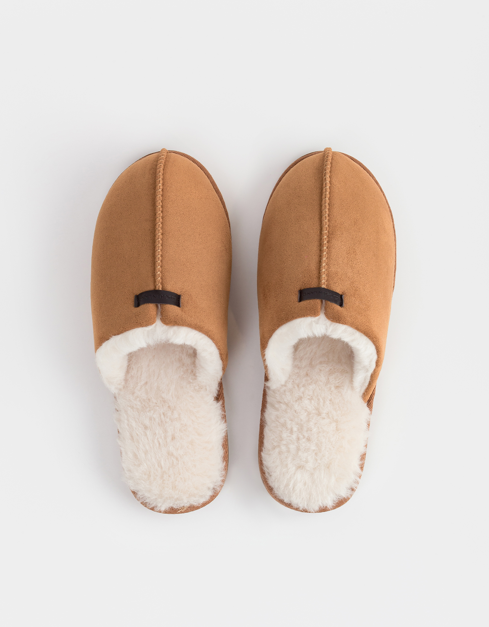 Тапочки женские, домашние, замша/искусственный мех, коричневые, Suede, image-1