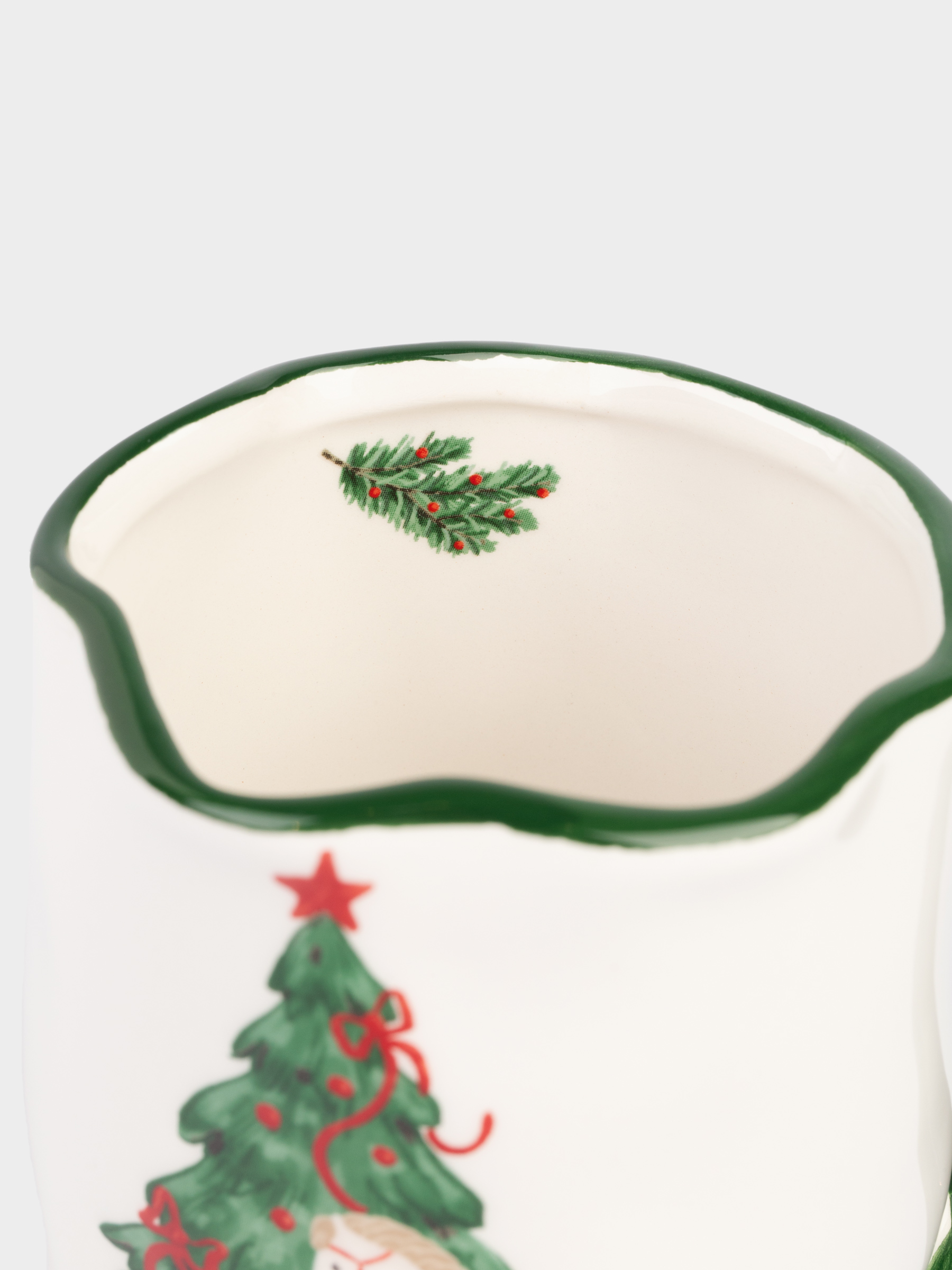 Саптыаяқ, 360 мл, керамика, Шыршасы бар жылқы, Сhristmas green, image-3