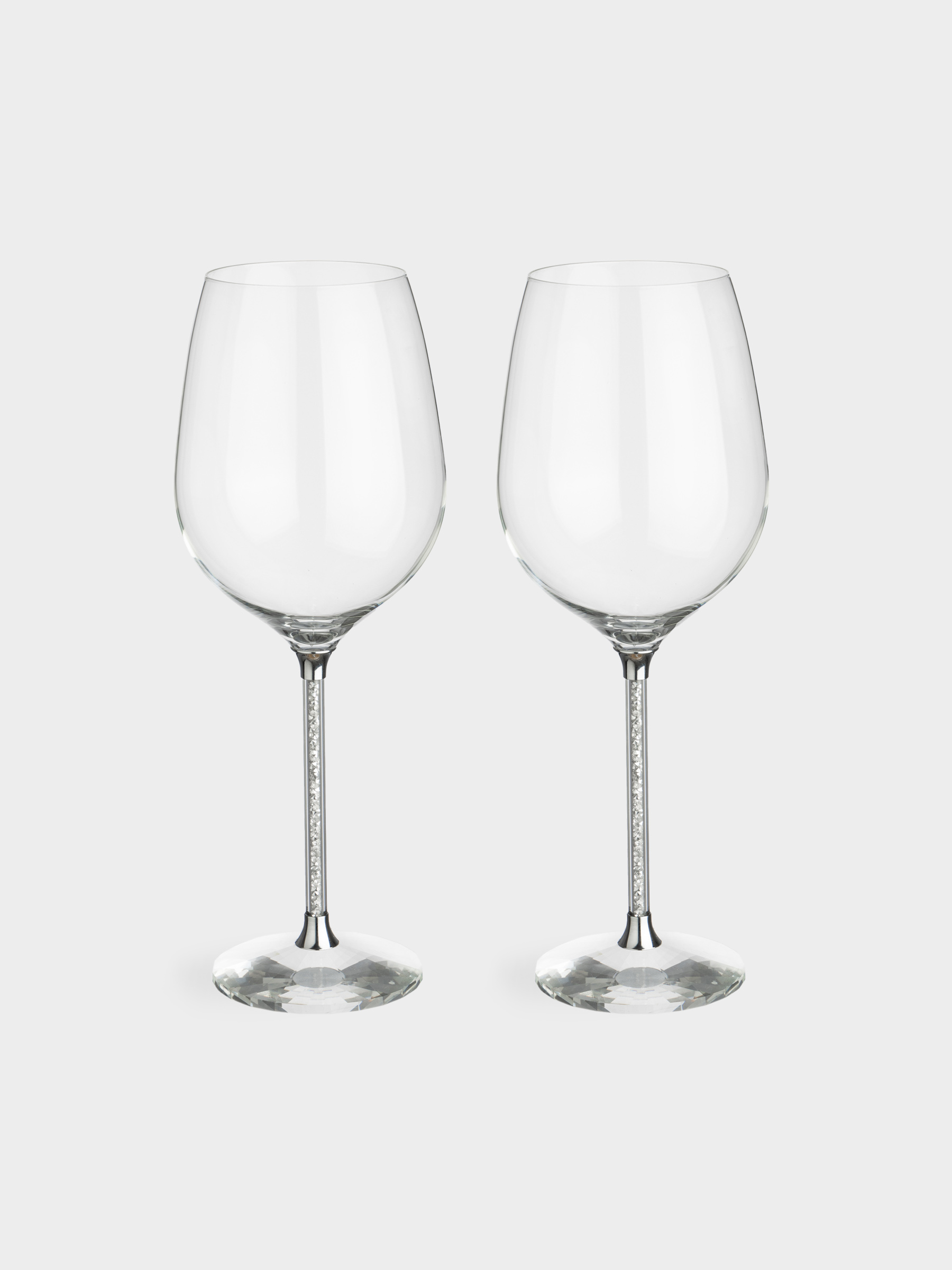 Бокал для вина, 600 мл, 2 шт, стекло/стразы, Серебристые кристаллы, Diamond, image-0