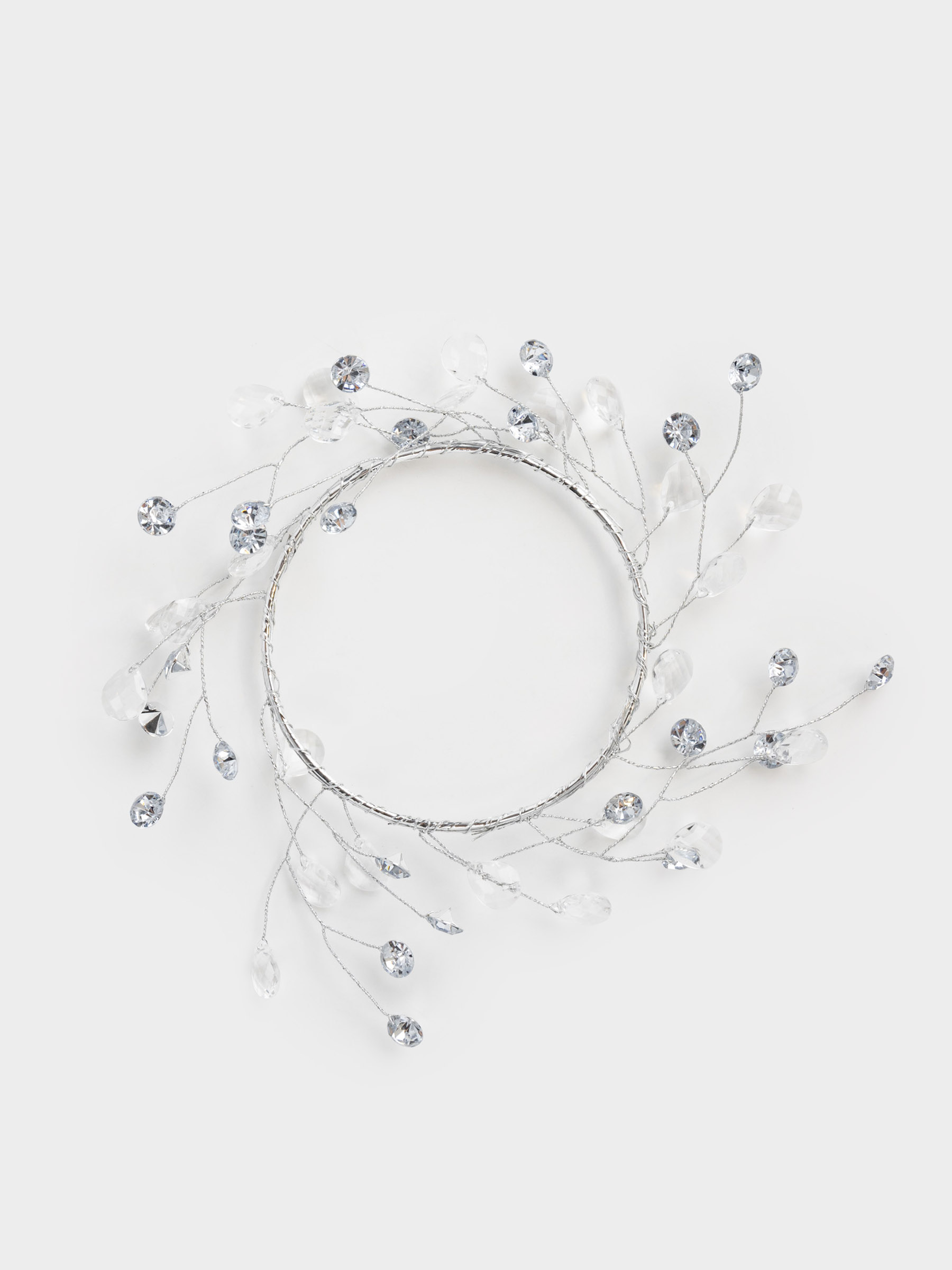 Шамға арналған гүл шоғы, 10/16 см, акрил/металл, күміс, Кристалдар, Crystal decor, image-0