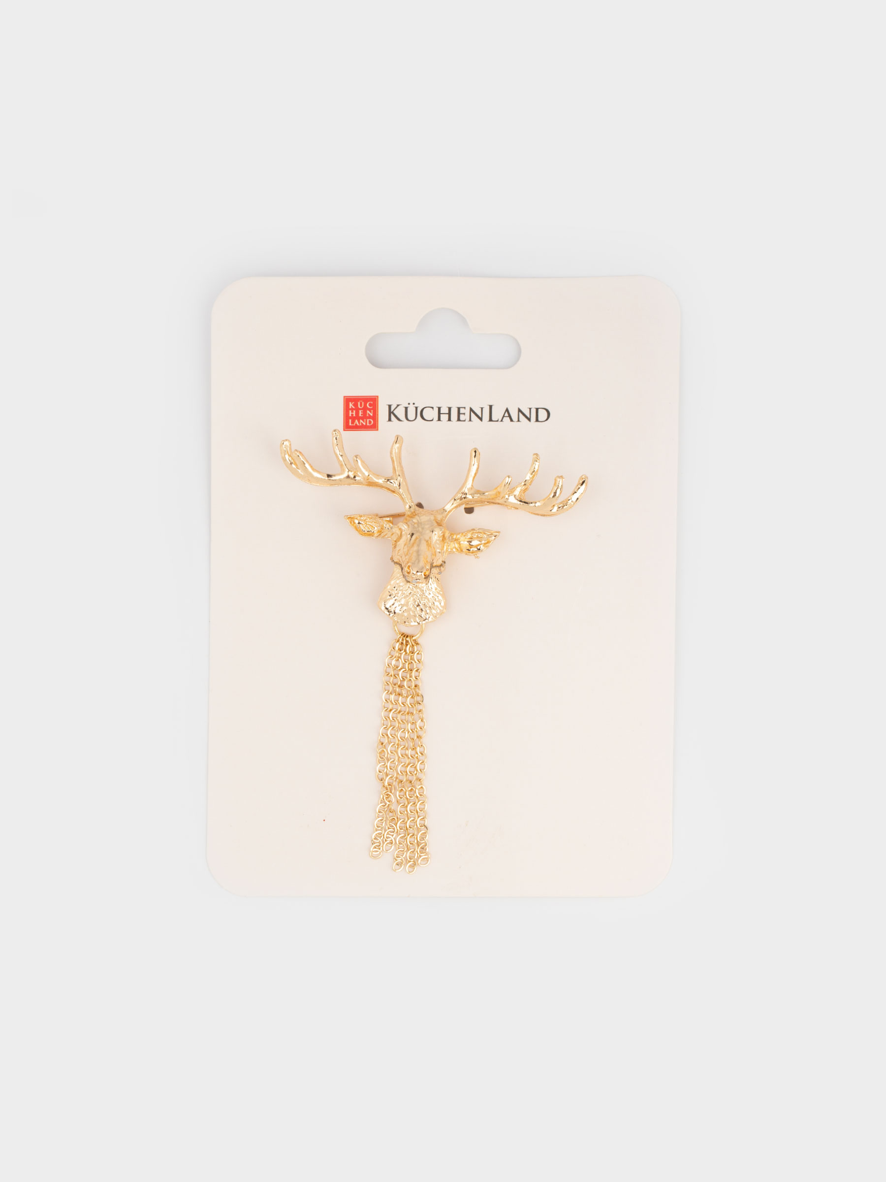 Танамоншақ, 6 см, металл, алтын түстес, Бұғы, Jewelry deer, image-3