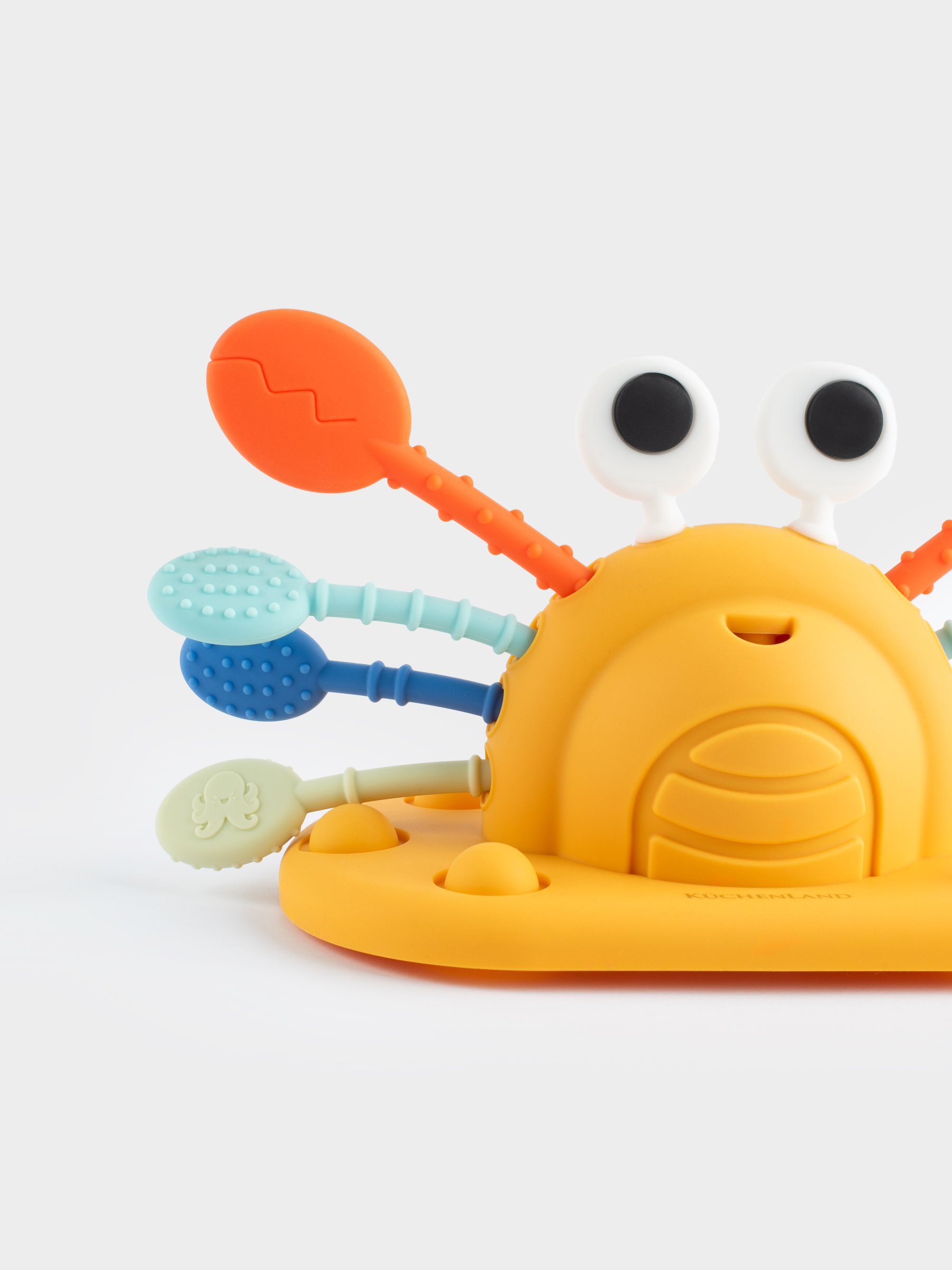 Игрушка развивающая, 22х11 см, силикон, оранжевая, Краб-тянучка, Kiddy, image-1