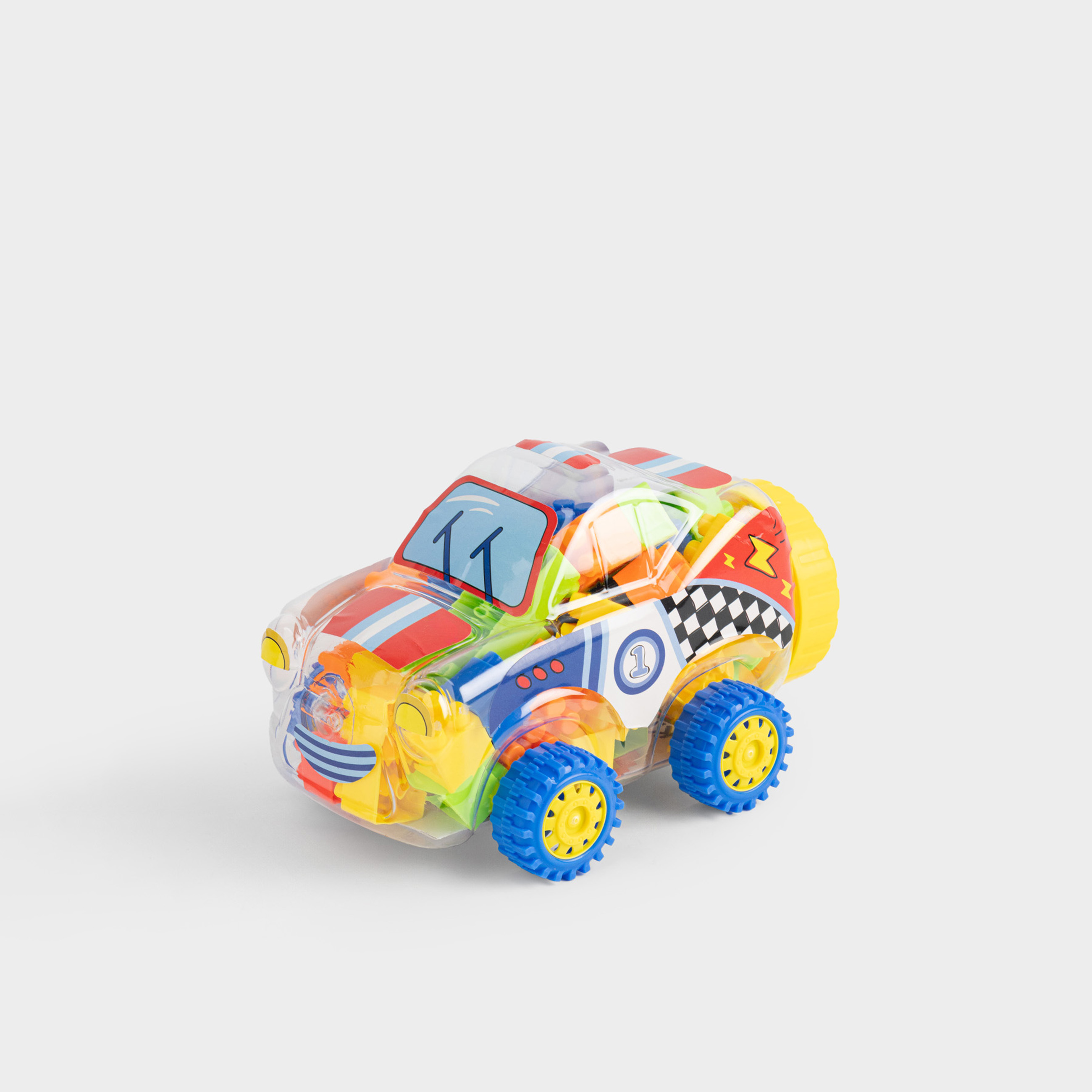 Конструктор, 12х10 см, пластик, Машинка с кубиками, Hobby kids