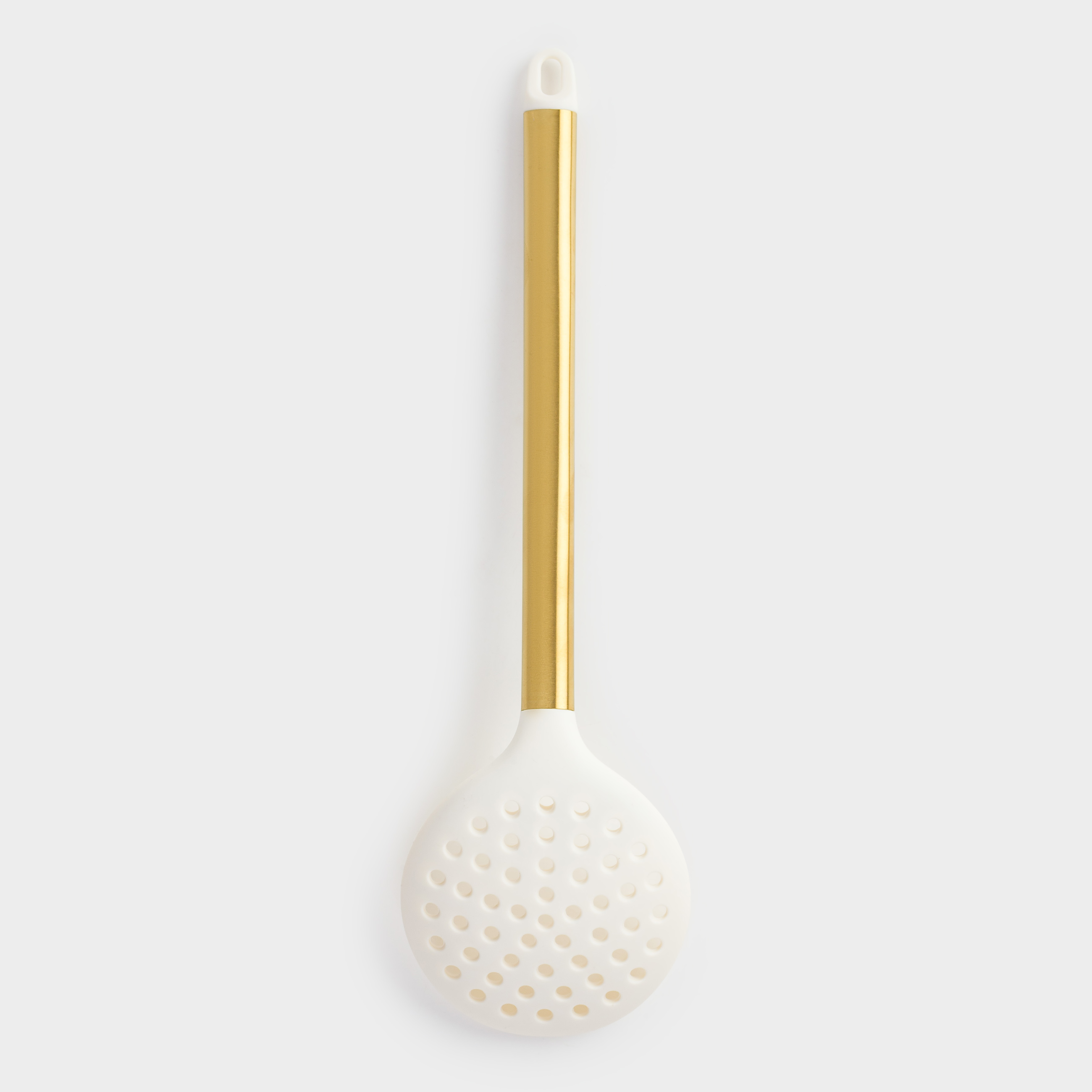 Шумовка, 35 см, силикон/сталь, молочная, Bello gold, image-1
