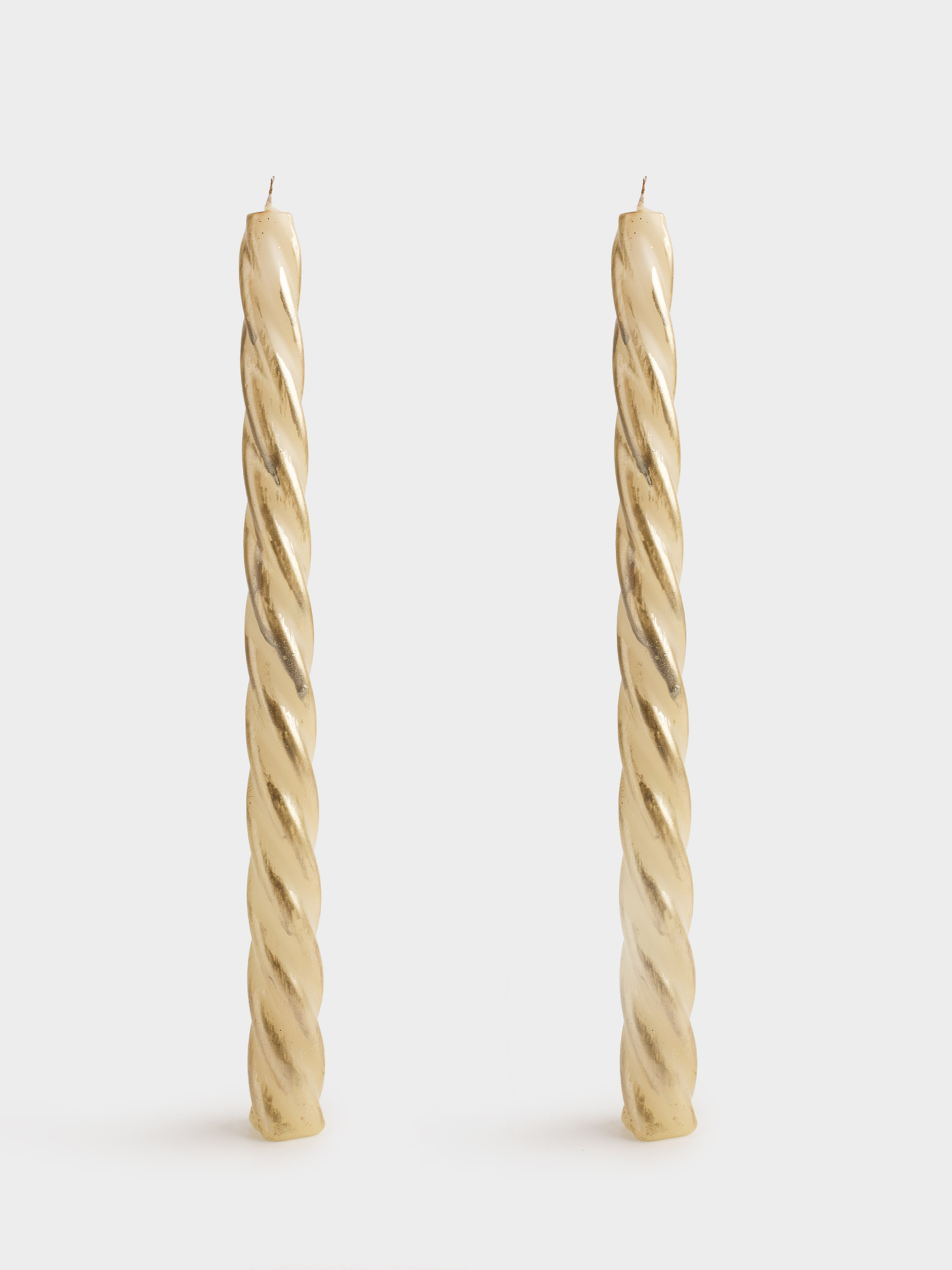 Шам, 25 см, 2 дана, жіңішке, алтын түстес, Шиыршық, Spiral shape, image-0