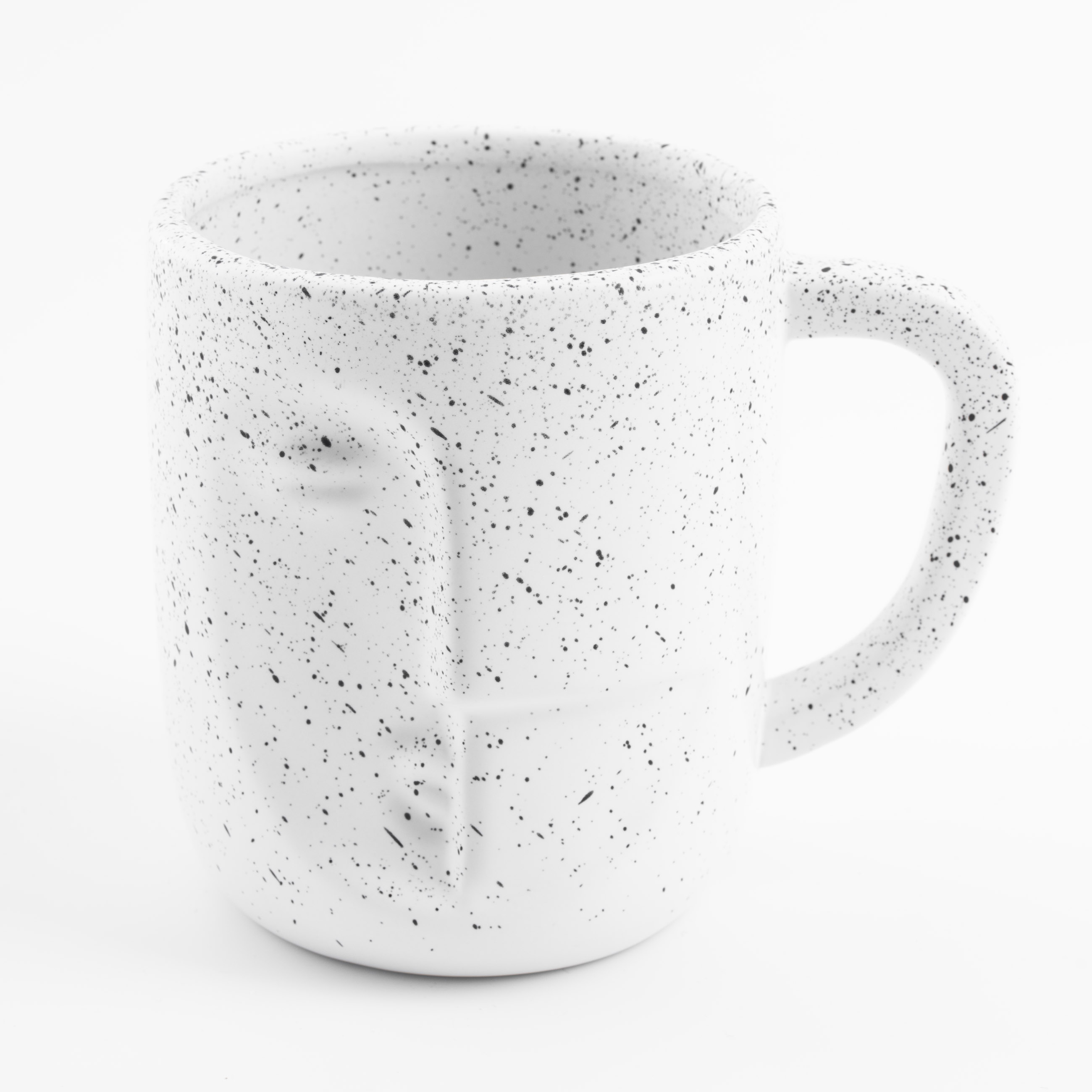 Саптыаяқ, 420 мл, керамика, ақ, дақ, бет, Face speckled, image-0