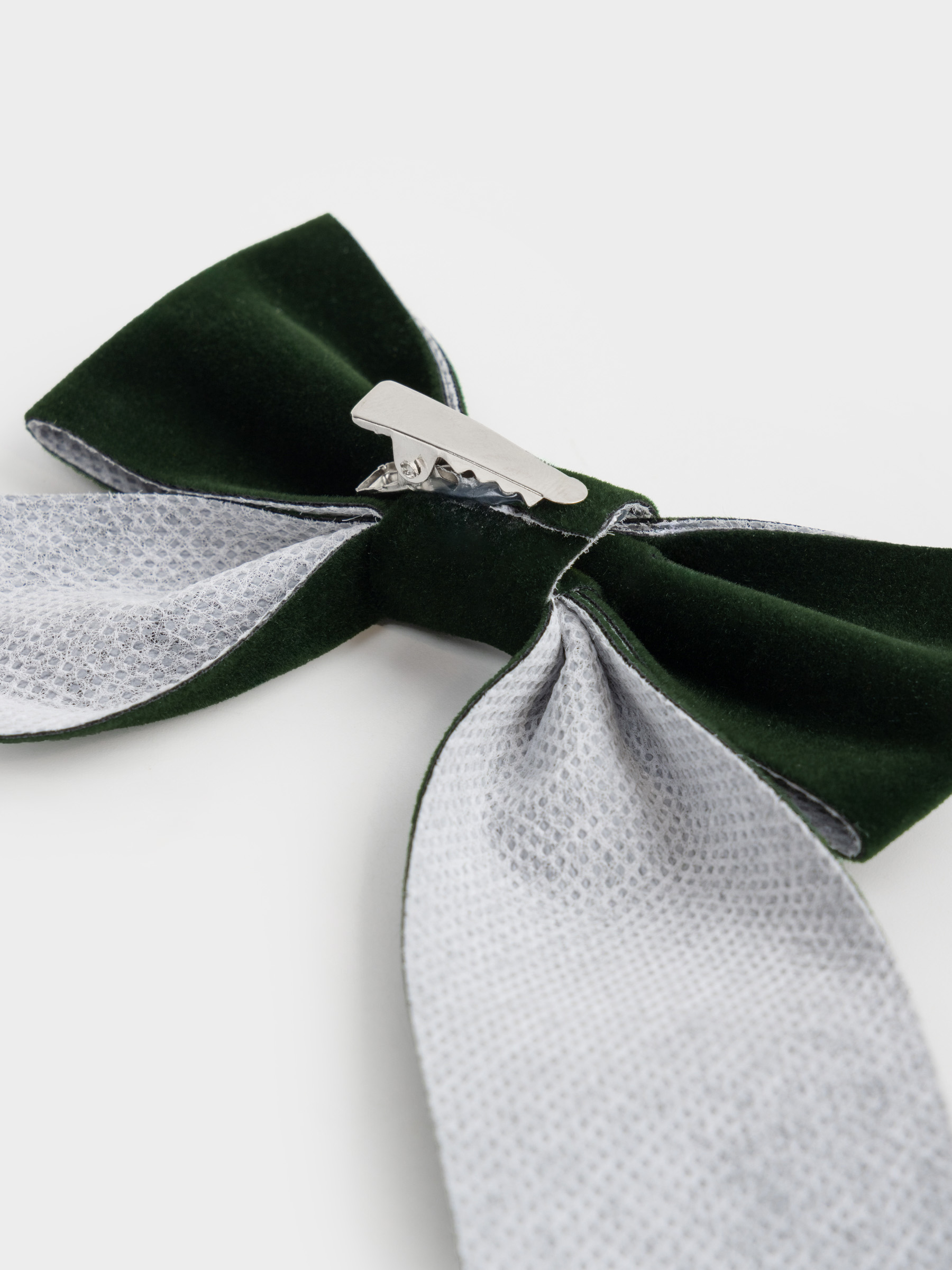 Сәндік әшекей, 10 см, қыстырғышы бар, полиэстер, жасыл, Бантик, Bow velvet, image-3