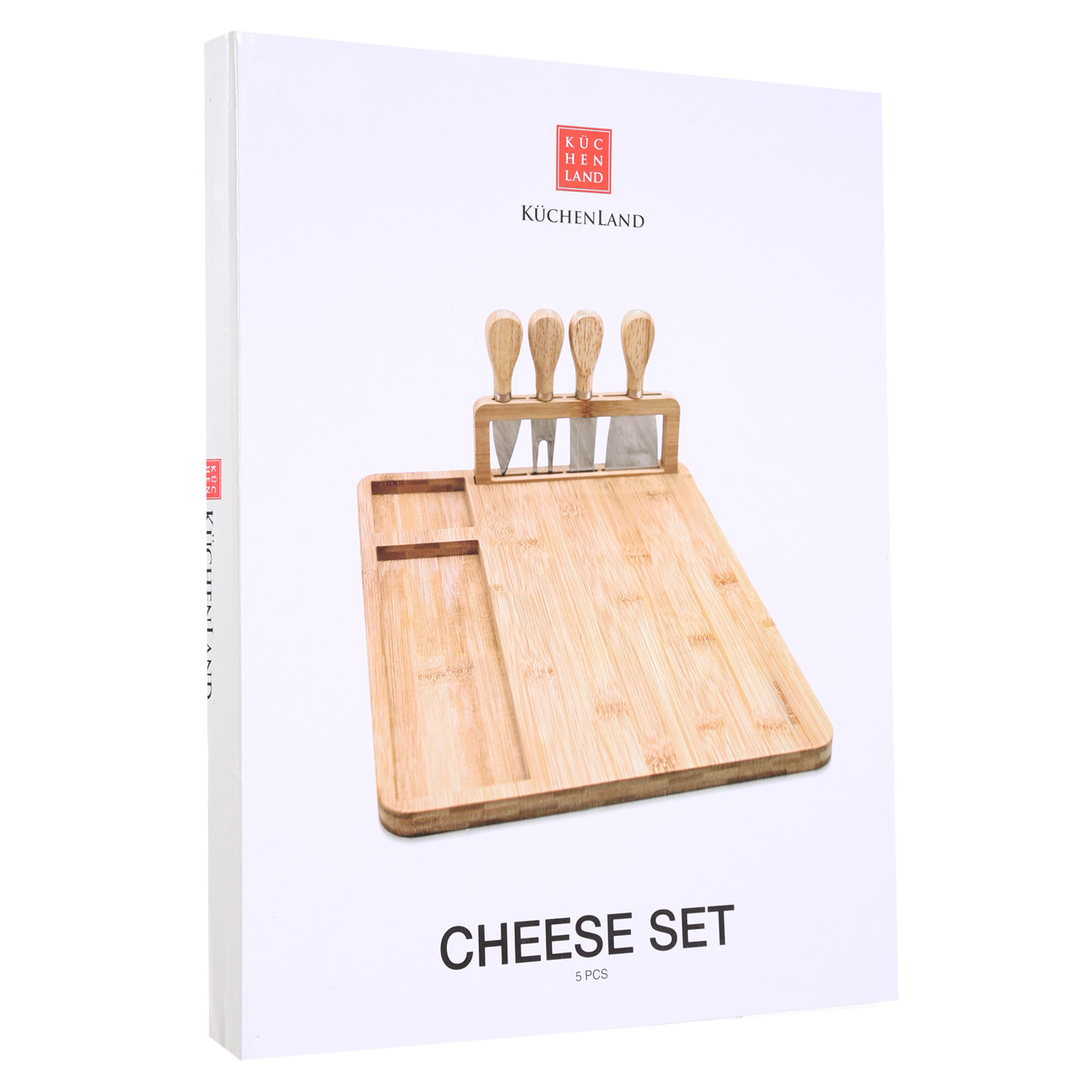Набор для сыра, 5 пр, доска с отделением, сталь/бамбук, Cheese изображение № 8