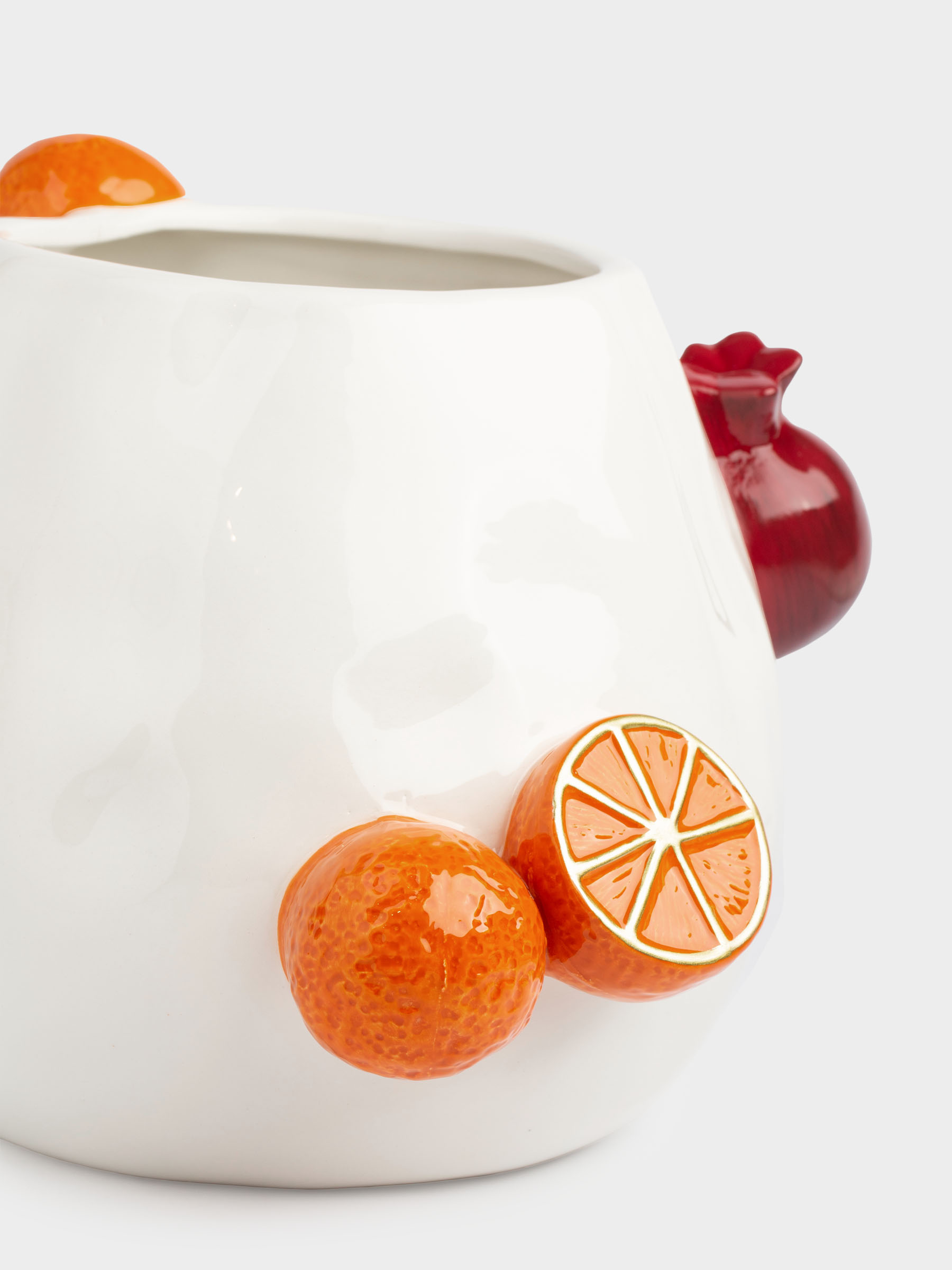 Ваза для цветов, 19 см, декоративная, керамика, Гранаты и мандарины, Fruit, image-3