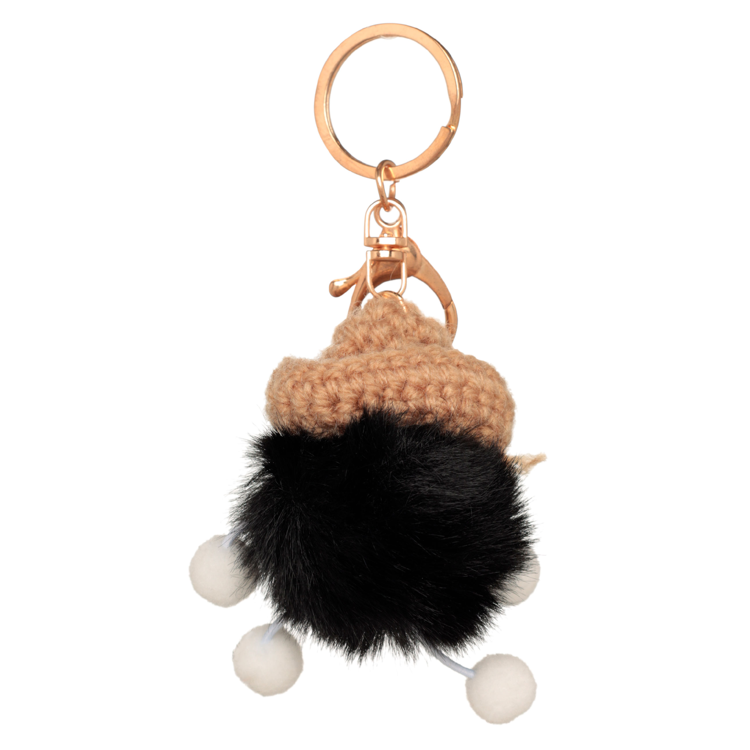 Брелок, 8 см, мягкий, полиэстер/металл, черный, Keychain toy, image-1
