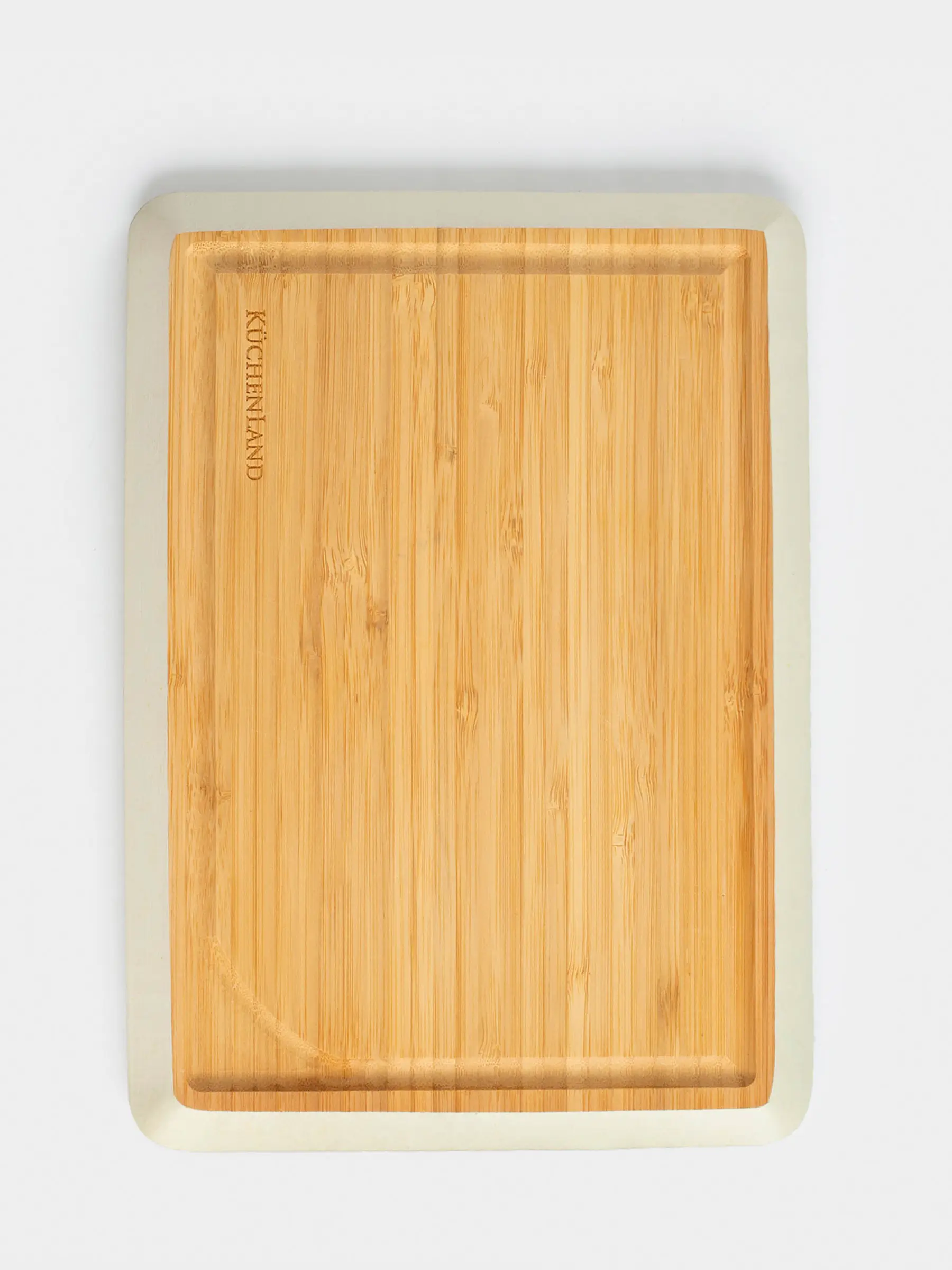 Доска разделочная, 28х20 см, бамбук, прямоугольная, серый кант, Bamboo