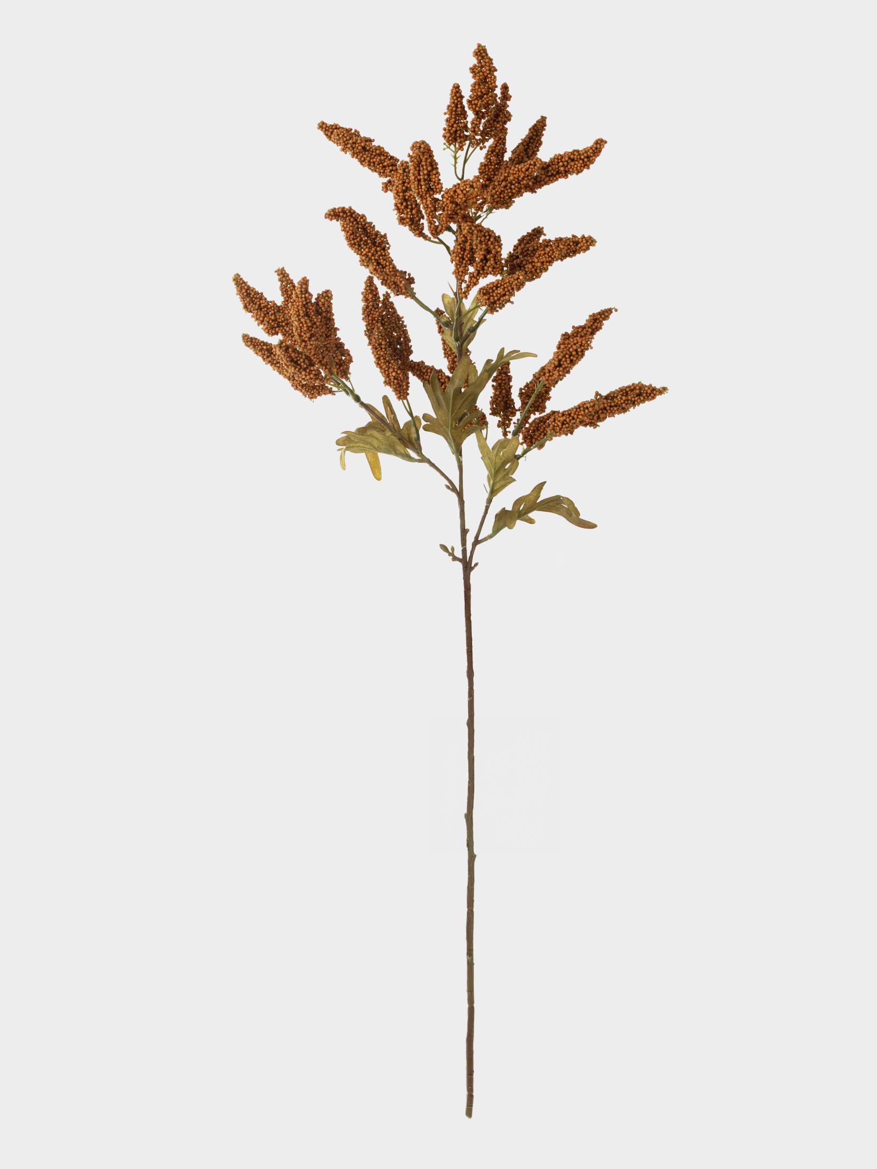 Ветка декоративная, 81 см, пластик/пенопласт, Оранжевое сорго, Slight frost decor, image-0