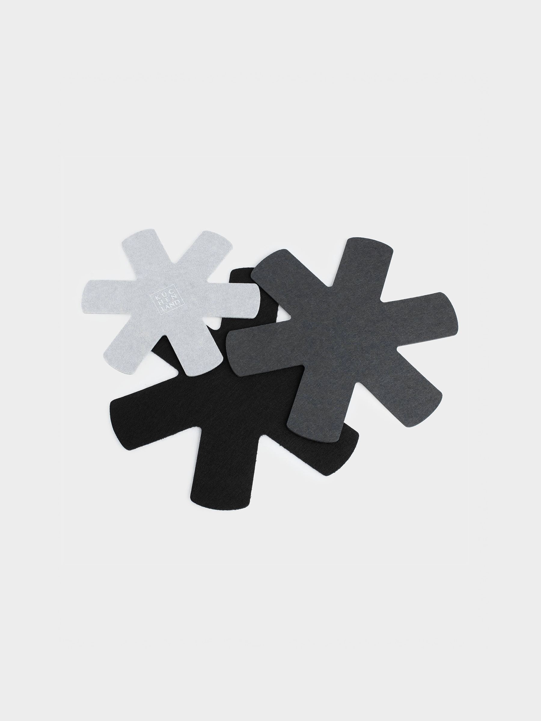 Набор протекторов для сковород, 3 шт, 38/34/27 см, фетр, серый, Assist, image-4