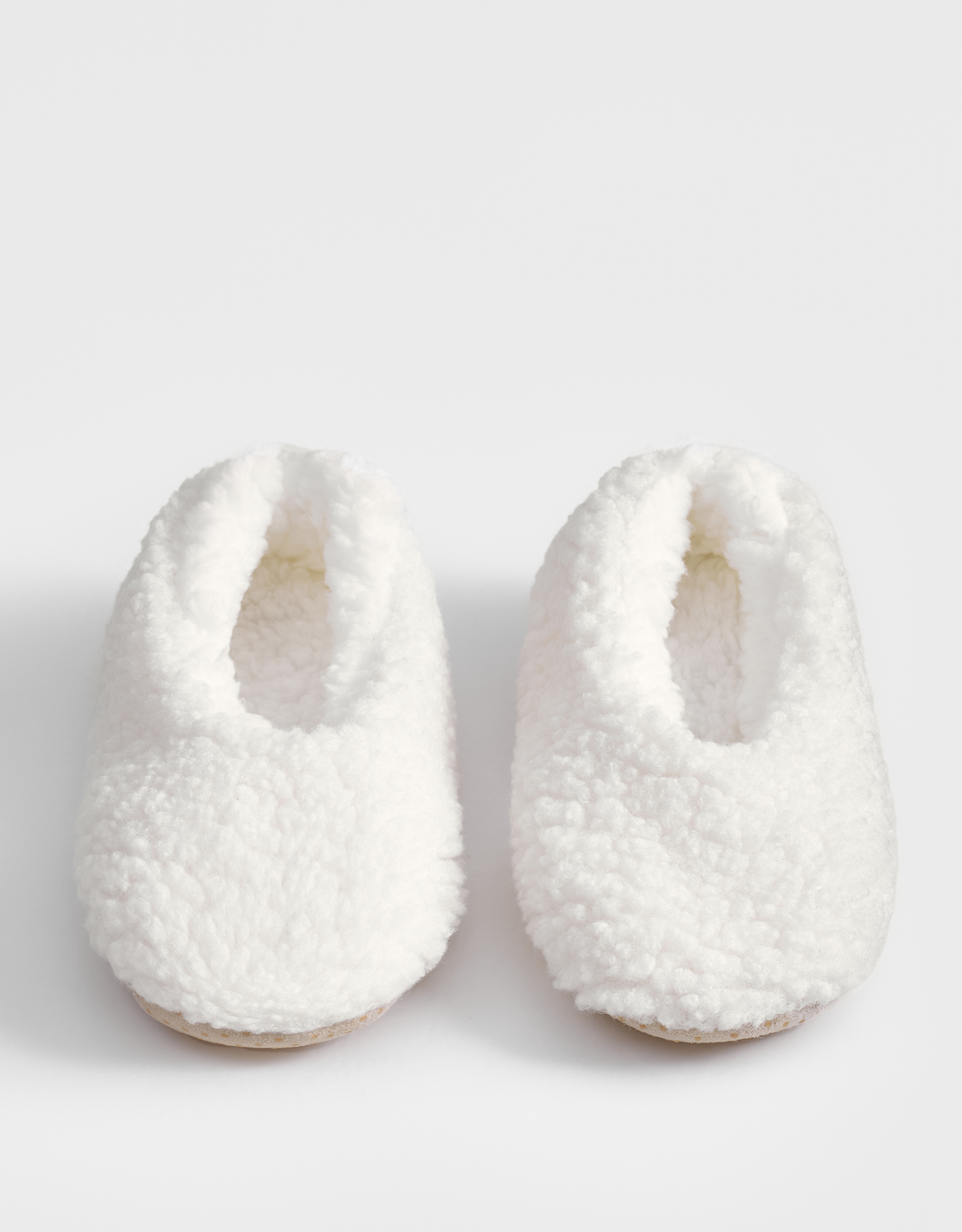 Тапочки-носки женские, домашние, искусственный мех/шерпа, молочные, Cozy plush, image-3