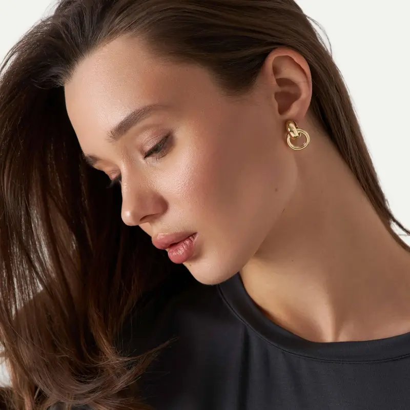 Серьги-пусеты, 2 см, 2 шт, металл, золотистые, Jewelry ,image-0