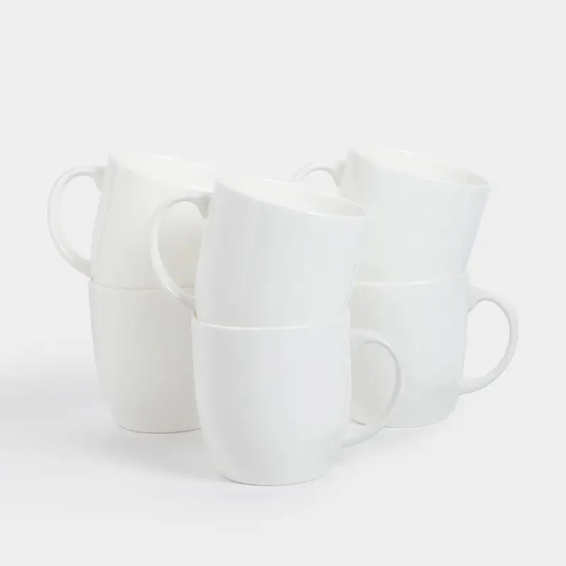 Саптыаяқ, 370 мл, 6 дана, фарфор F, ақ, Ideal white