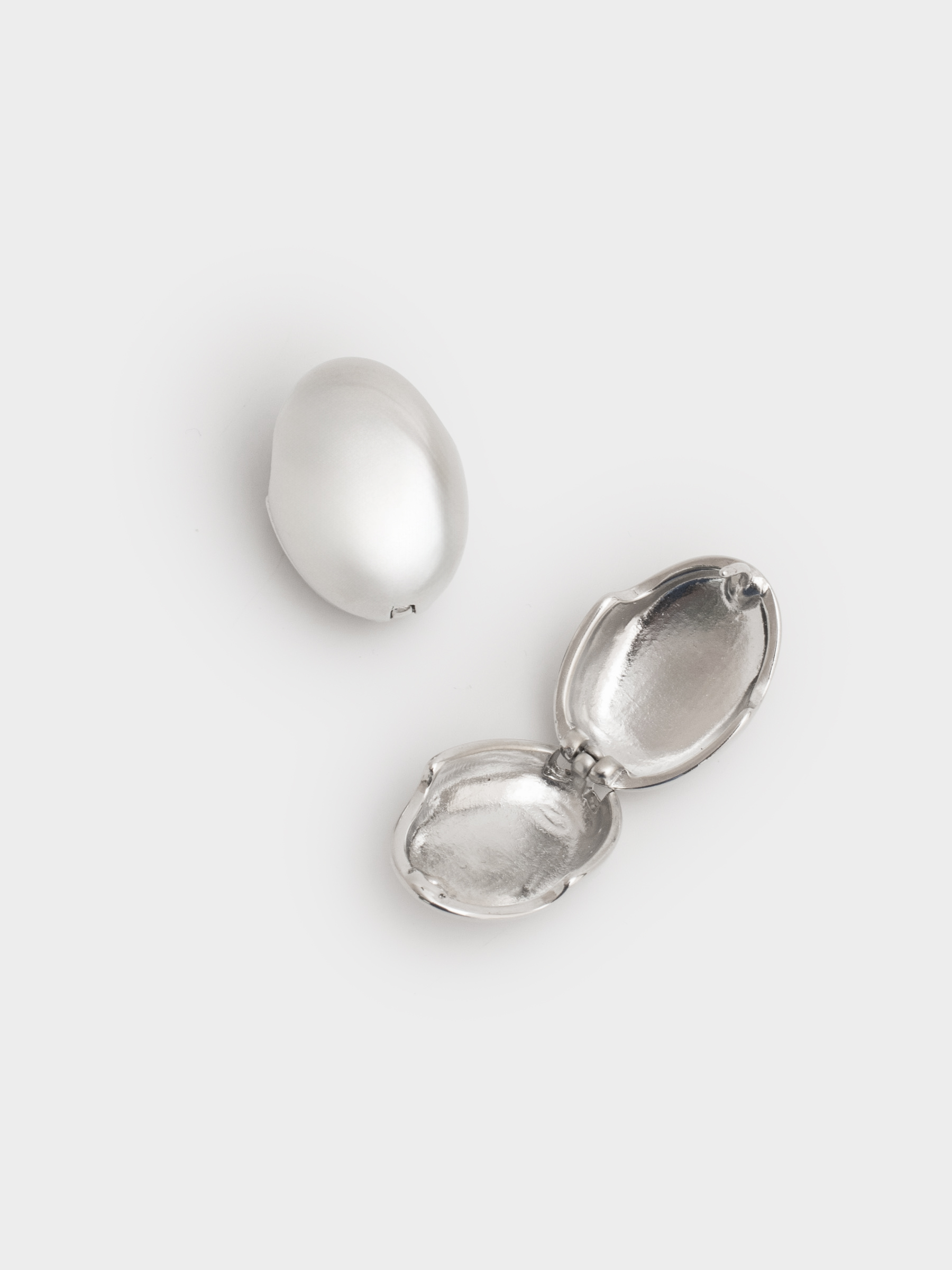 Пуссет сырғалары, 1,5 см, 2 дана, металл, күміс, Jewelry, image-1