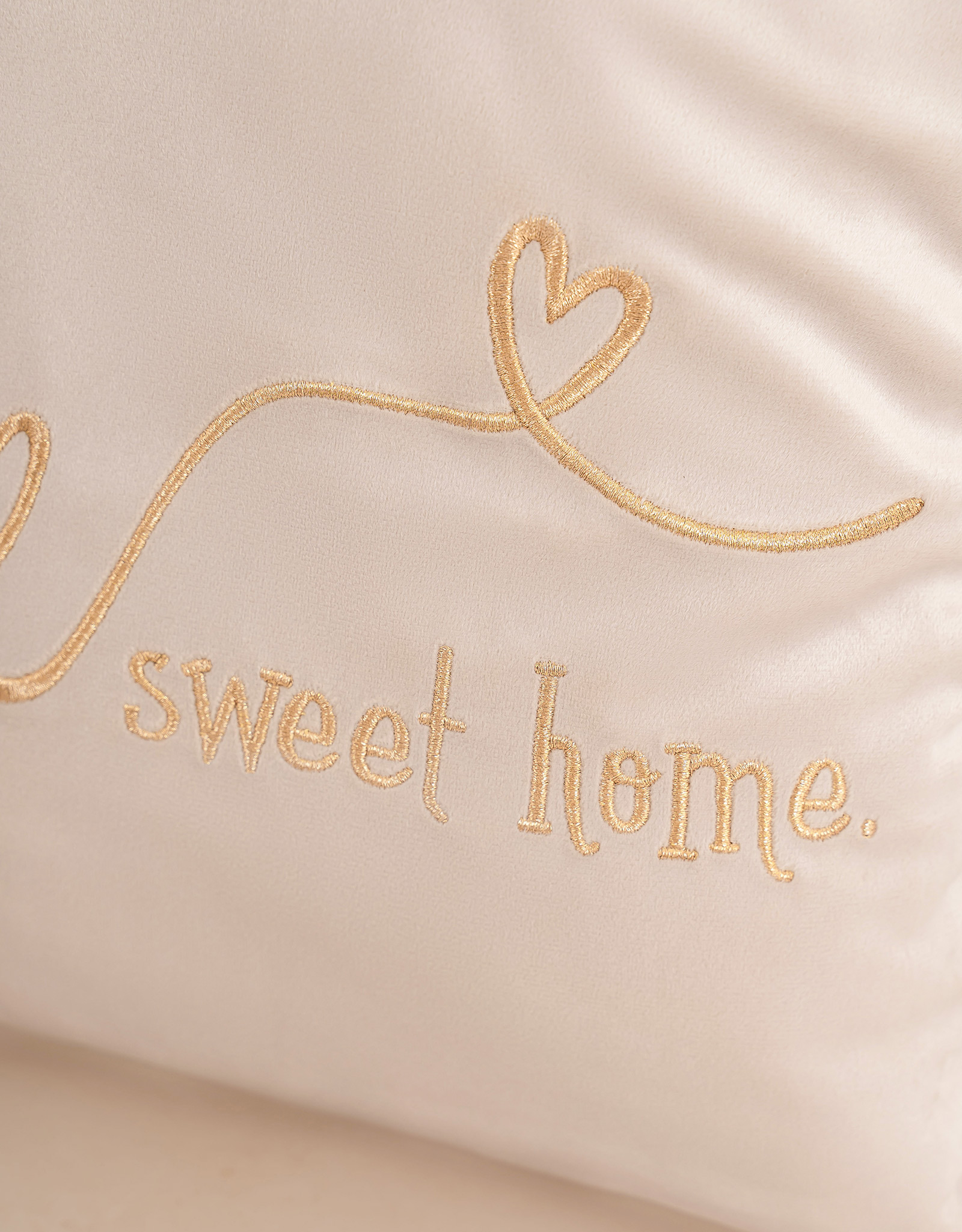 Подушка декоративная, 45х45, вельвет, молочно-золотистая, Sweet home, Scroll, image-3