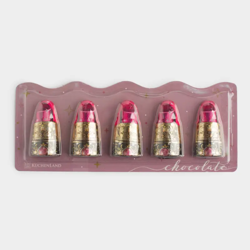 Конфета шоколадная, 60 г, 5 шт, с карамелью леденцовой, Клубника, Помада, Sweet shape, image-0