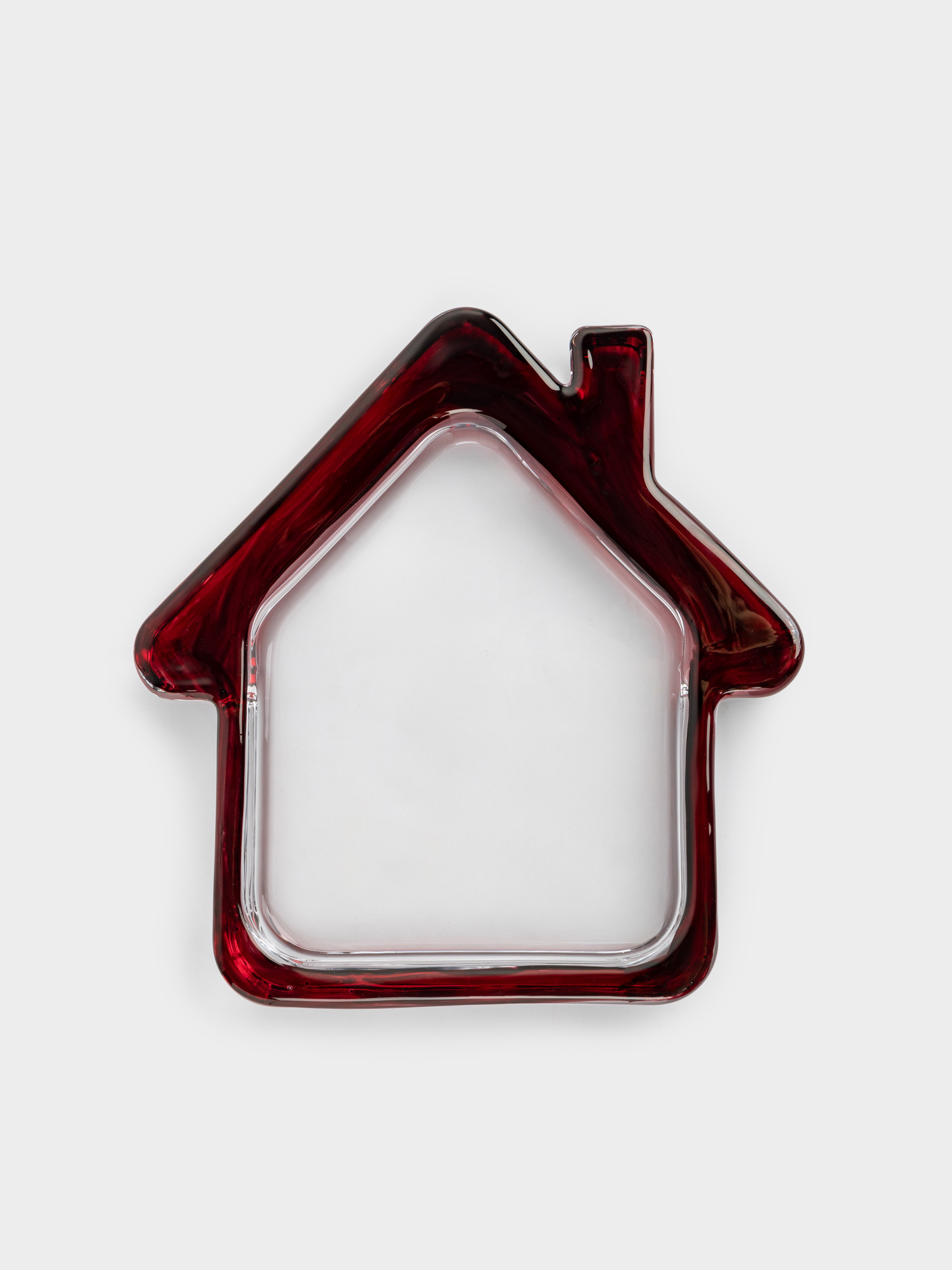 Блюдо, 18х19 см, стекло, бордовое, Дом, House shape, image-1