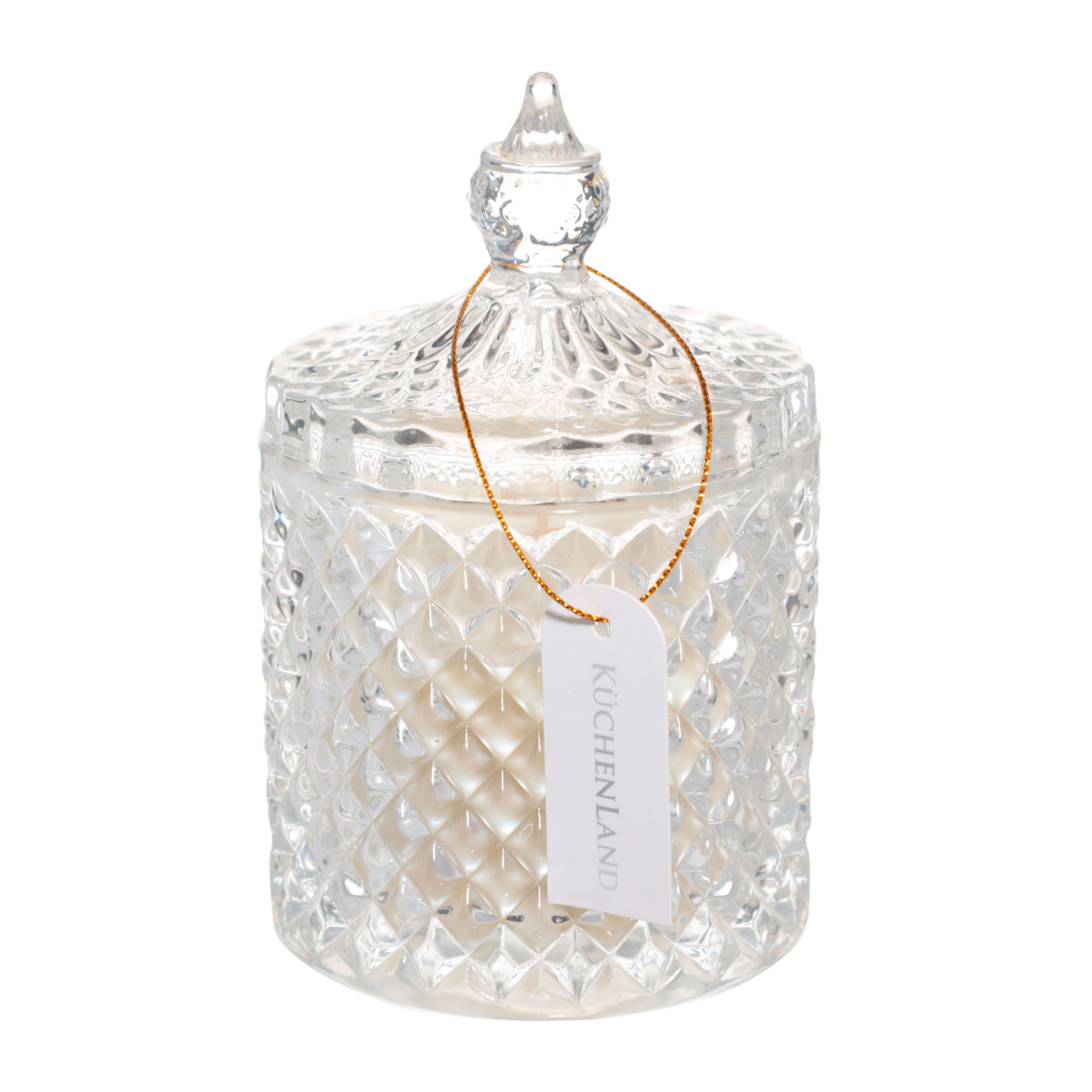 Хош иісті шам, 13 см, шам ұстағышта, қақпағы бар, шыны, Lime Basil, Odorous, image-0