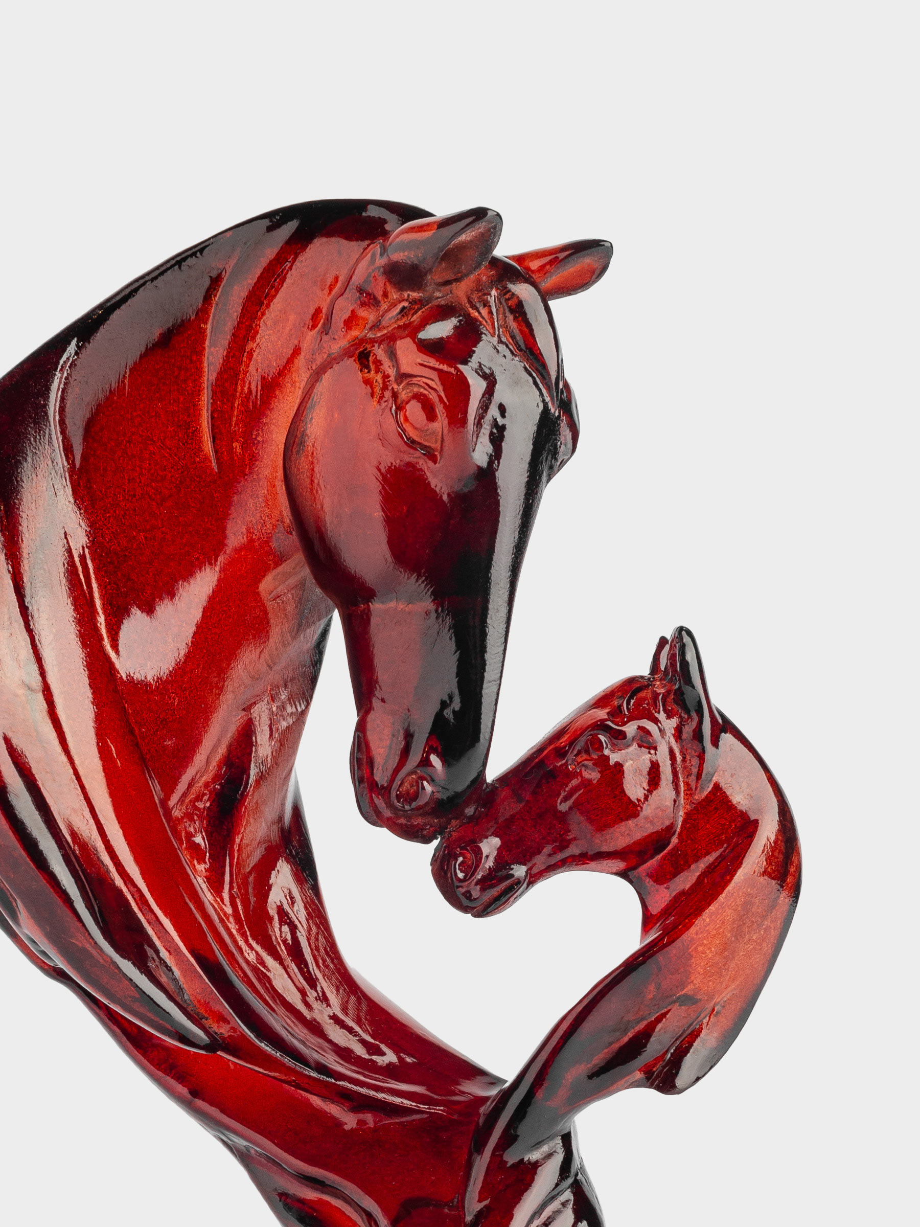 Мүсінше, 15 см, полирезин, қою қызыл, Жылқының басы, Horse color, image-3