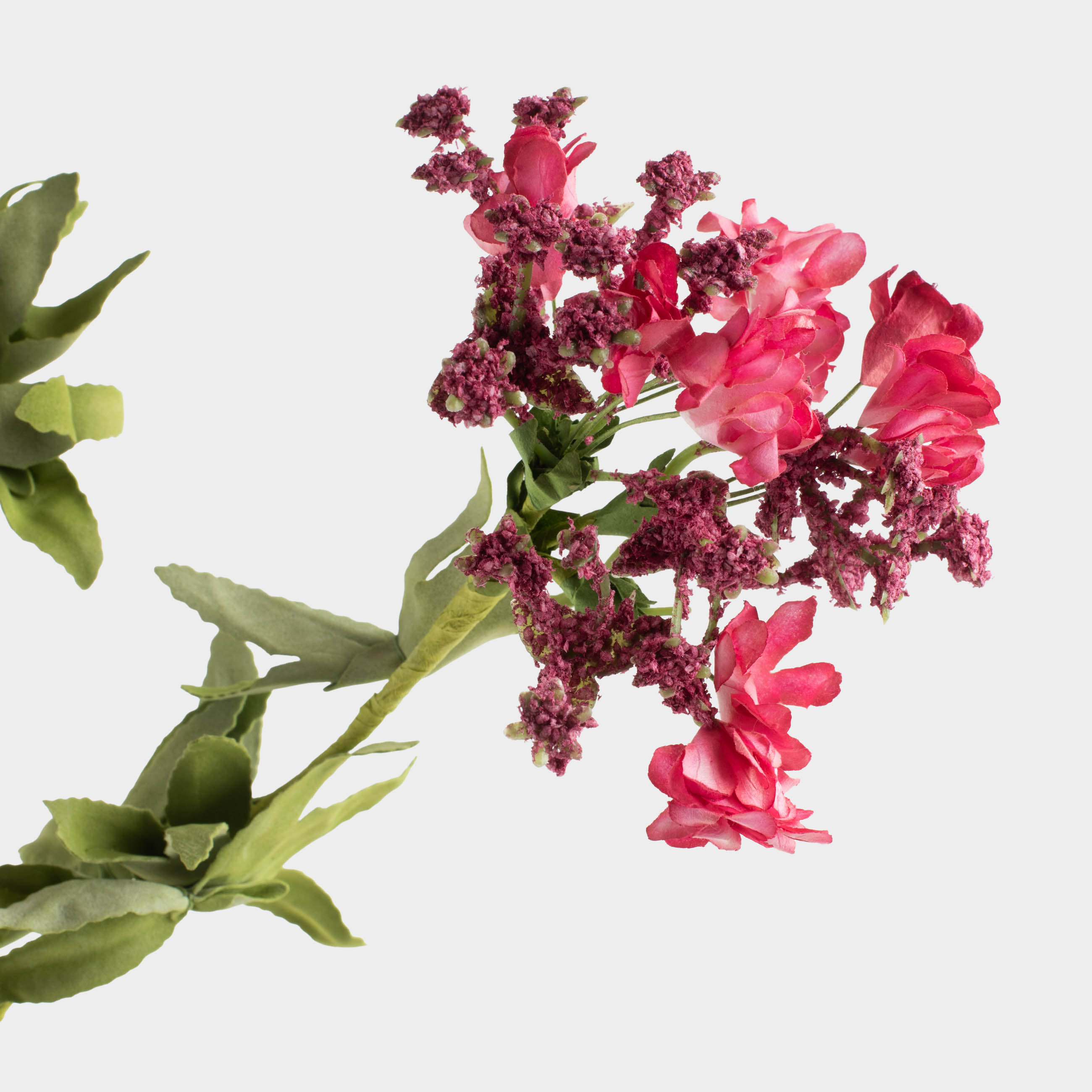 Ветка декоративная, 73 см, пенопласт/бумага, Розовые цветы, Flower garden, image-2