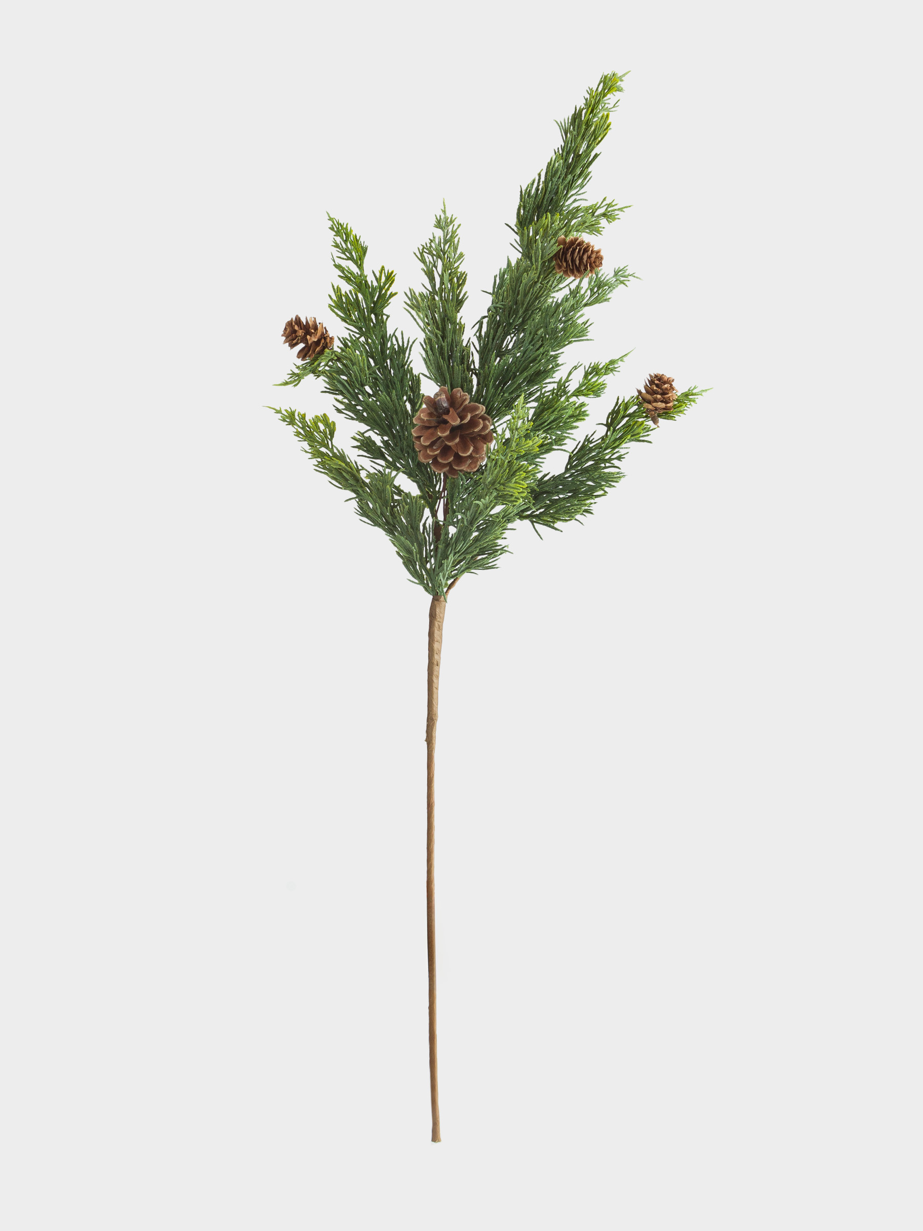 Ветка декоративная, 91 см, полиэтилен/пенопласт, Хвоя с шишками, Conifer decor, image-1