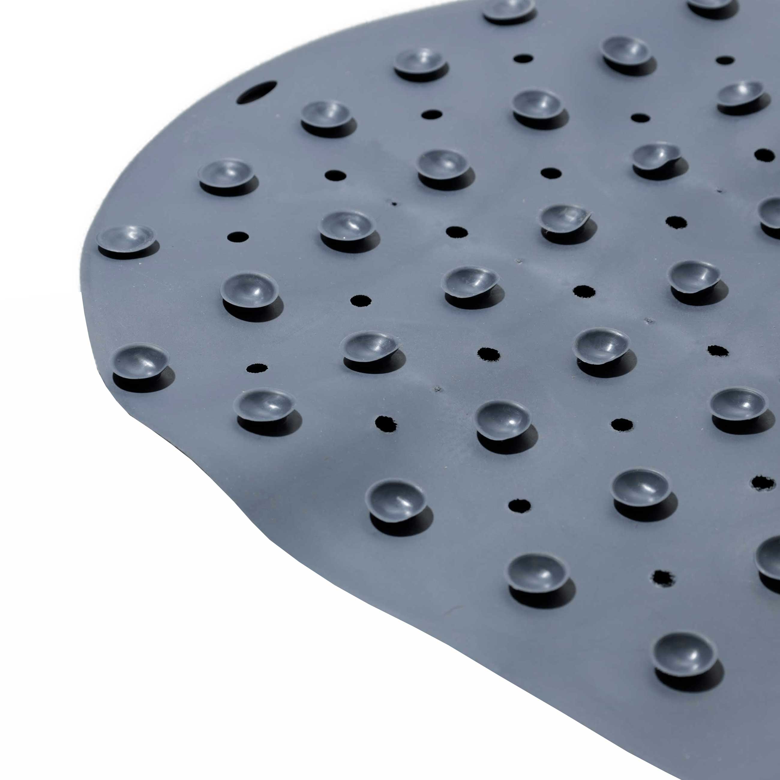 Ваннаға/душқа арналған төсеніш, 37х69 см, массаж, резеңке, сопақ, сұр, ваннаға арналған жаңа, image-1