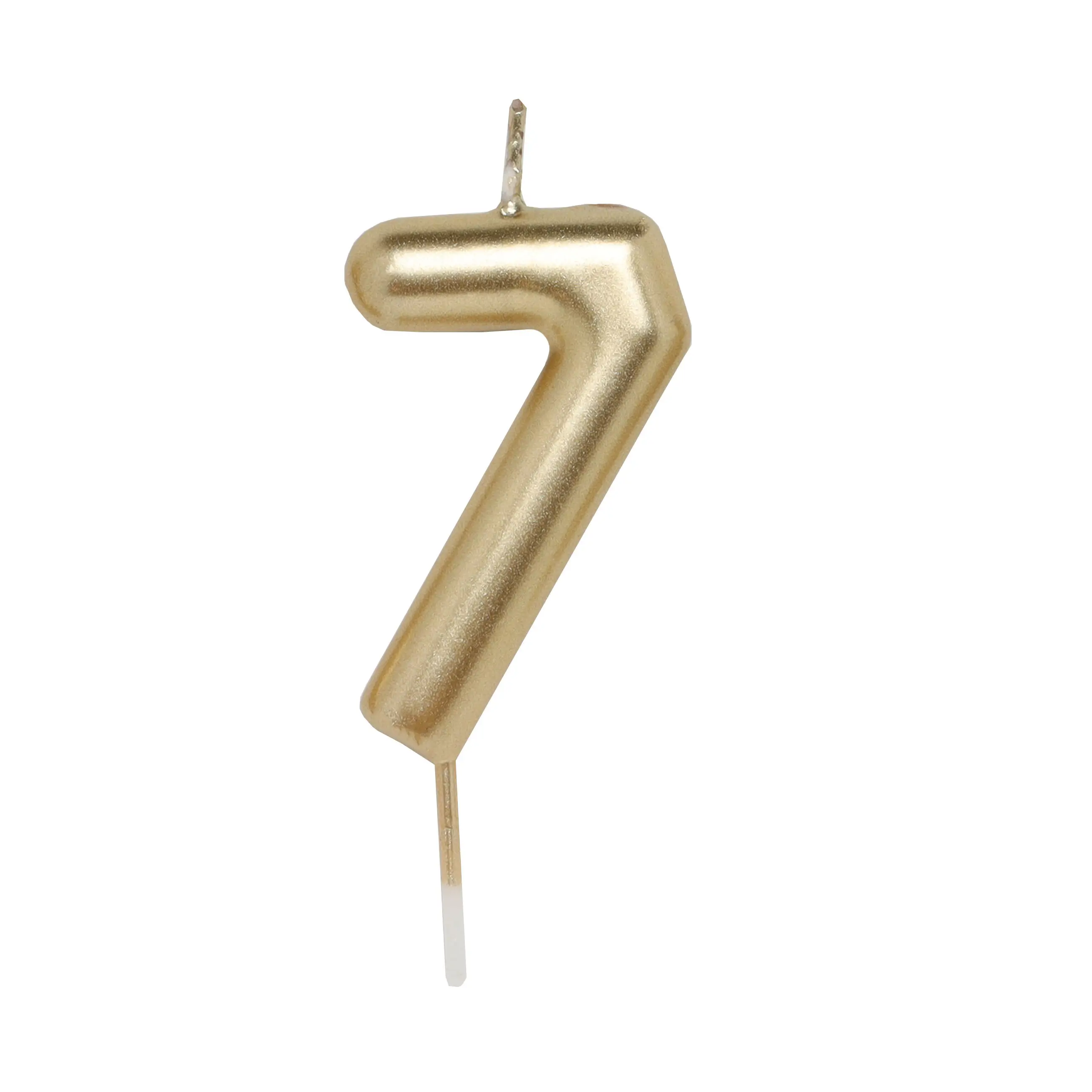 Свеча для торта, 8 см, золотистая, Цифра 7, Birthday party, image-0