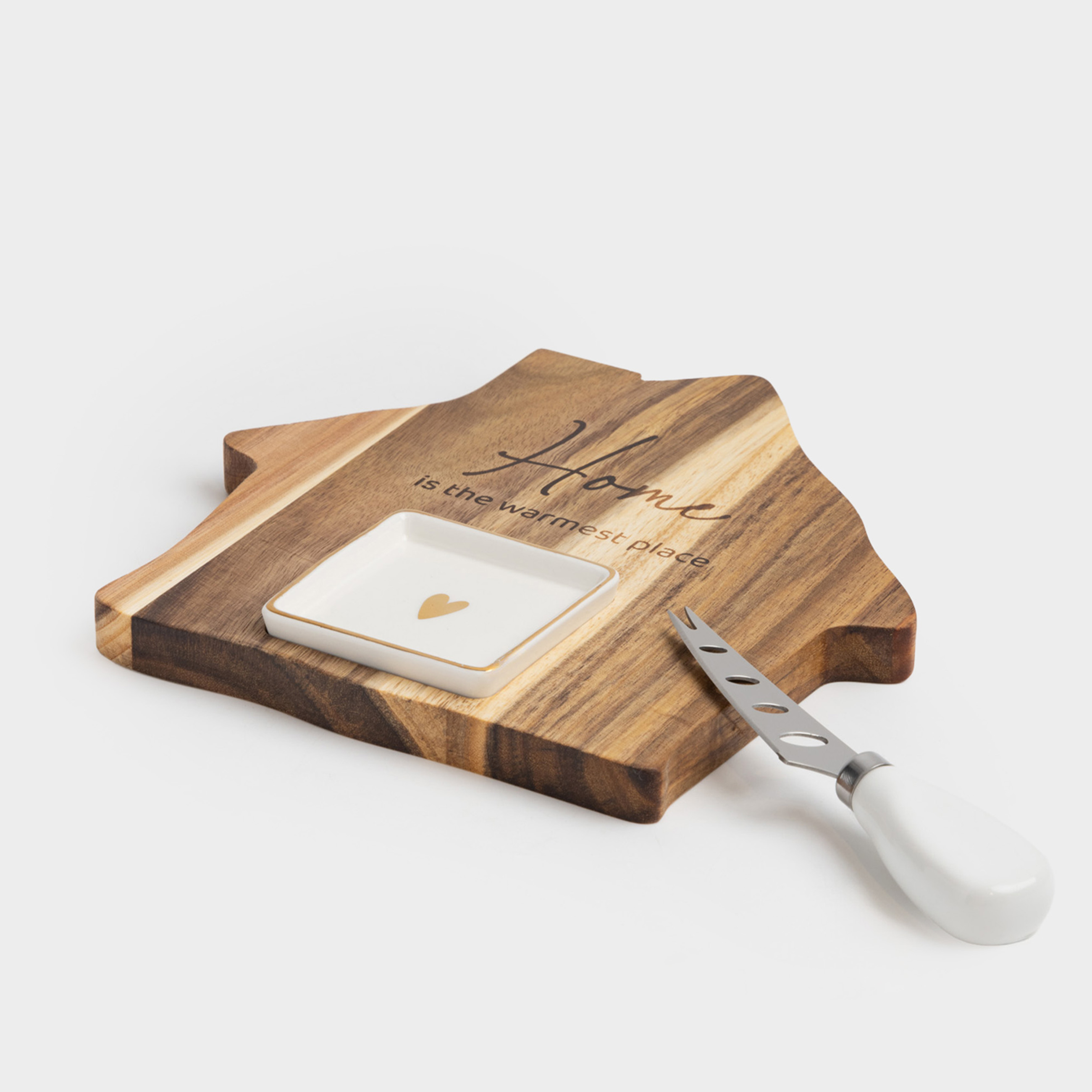 Ірімшікке арналған жиынтық, 3 зат, тақта-ыдыс/кесе, болат/ағаш/керамика, Үй, Noble tree